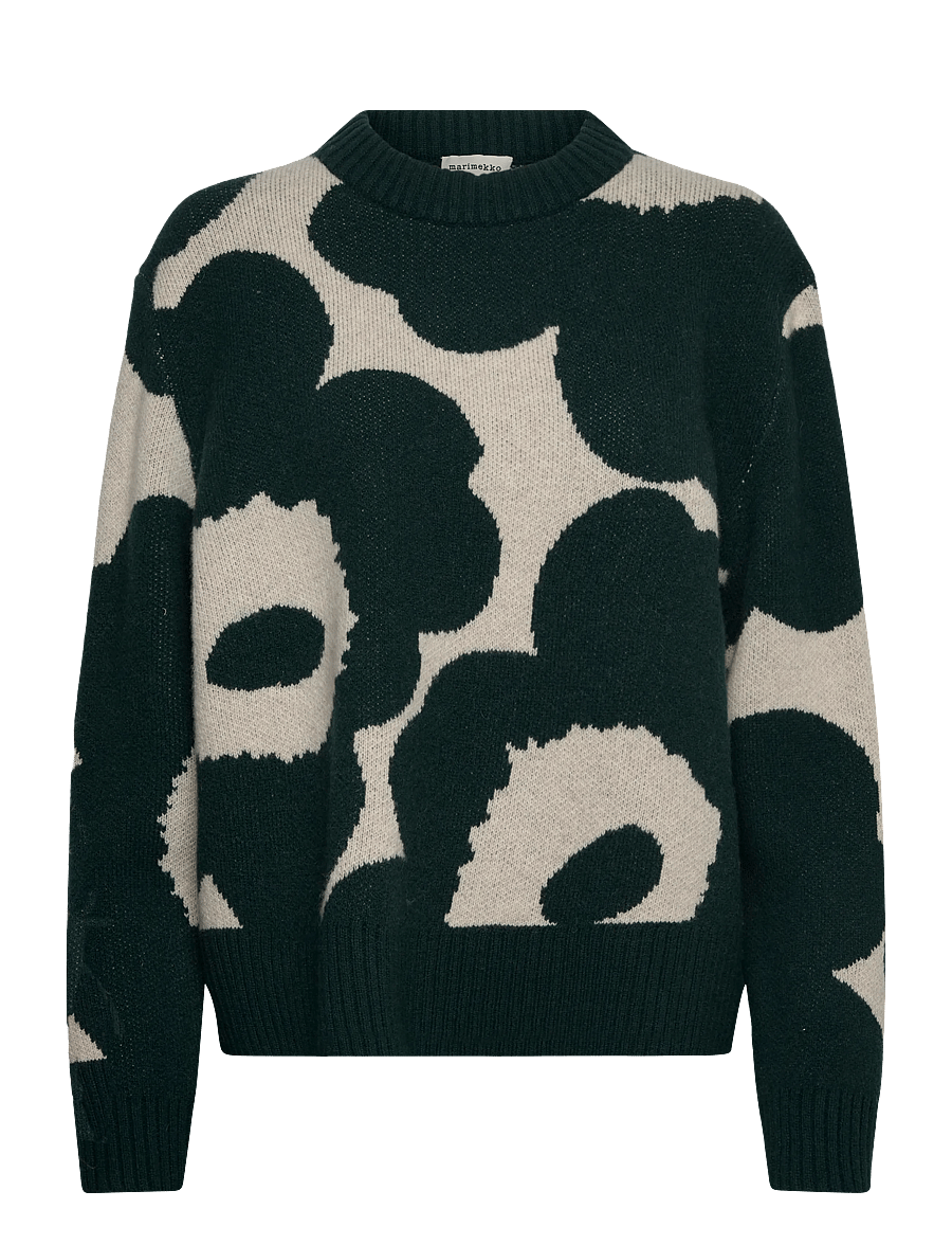 Marimekko - RWS VIRTAUS UNIKKO - stickade tröjor - dark green, off white - 1