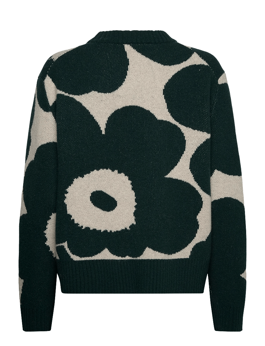 Marimekko - RWS VIRTAUS UNIKKO - stickade tröjor - dark green, off white - 2