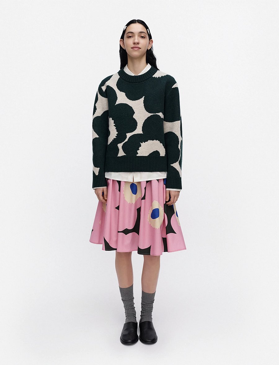 Marimekko - RWS VIRTAUS UNIKKO - stickade tröjor - dark green, off white - 0