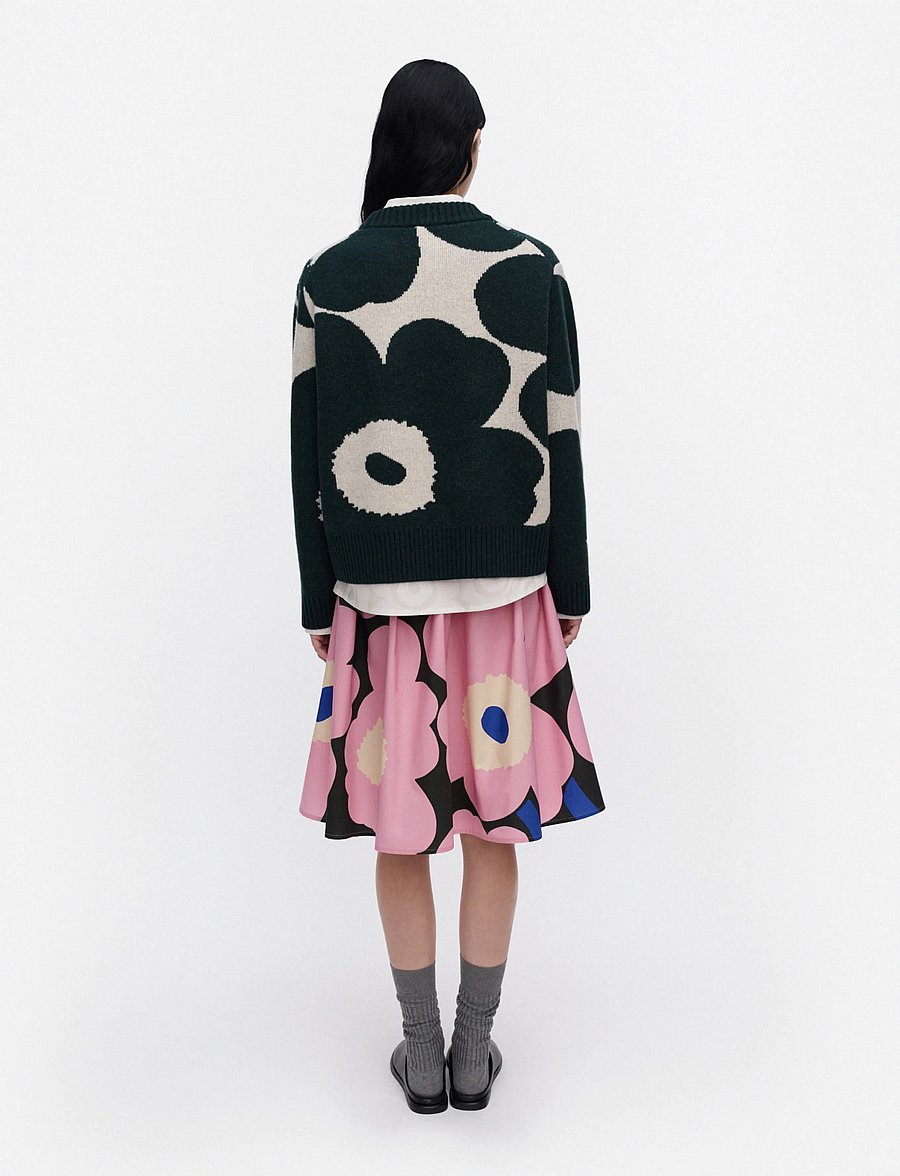 Marimekko - RWS VIRTAUS UNIKKO - stickade tröjor - dark green, off white - 4