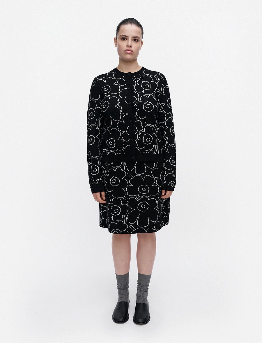 Marimekko - VILLI PIIRTO UNIKKO - strickjacken - black, off white - 0