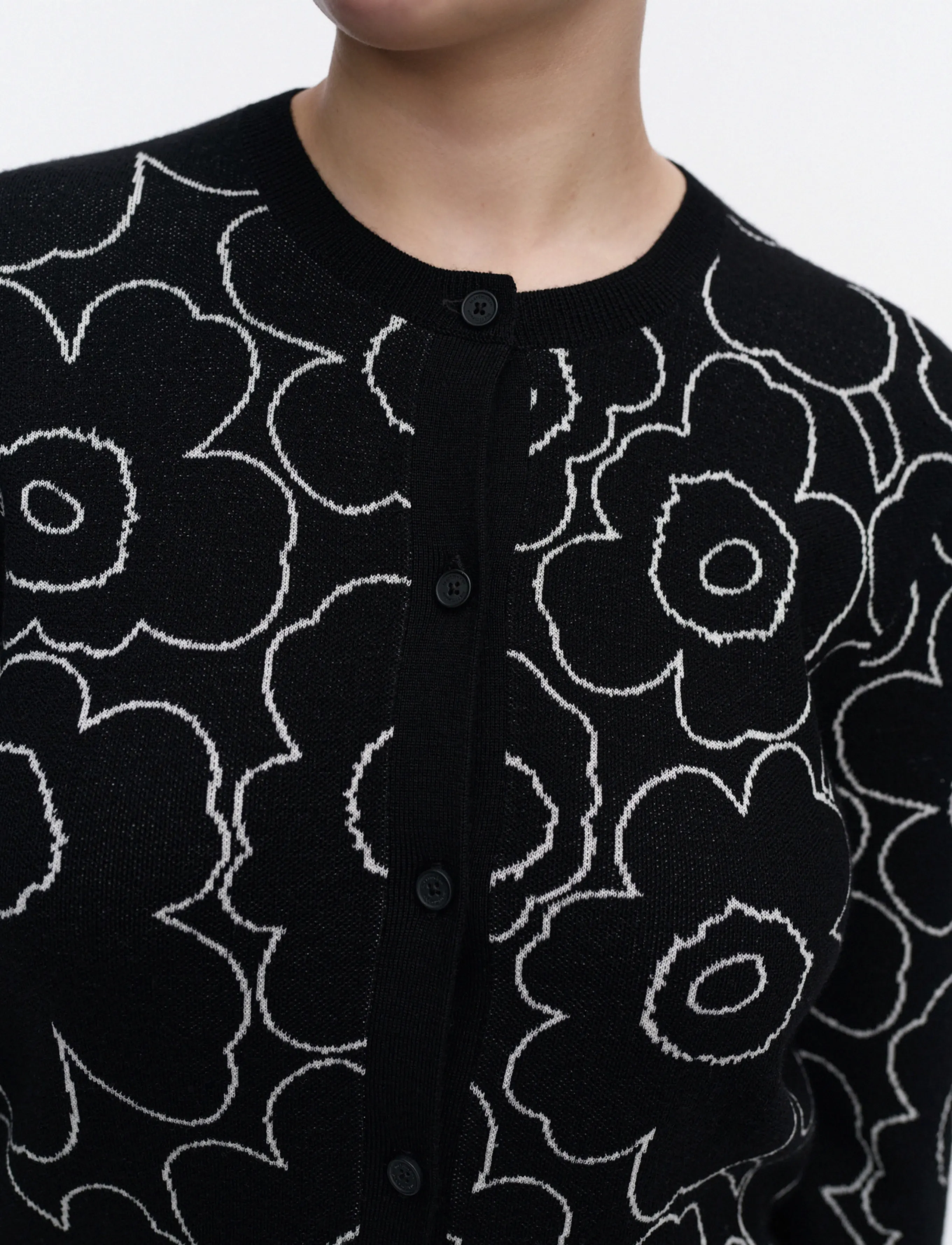 Marimekko - VILLI PIIRTO UNIKKO - strickjacken - black, off white - 3