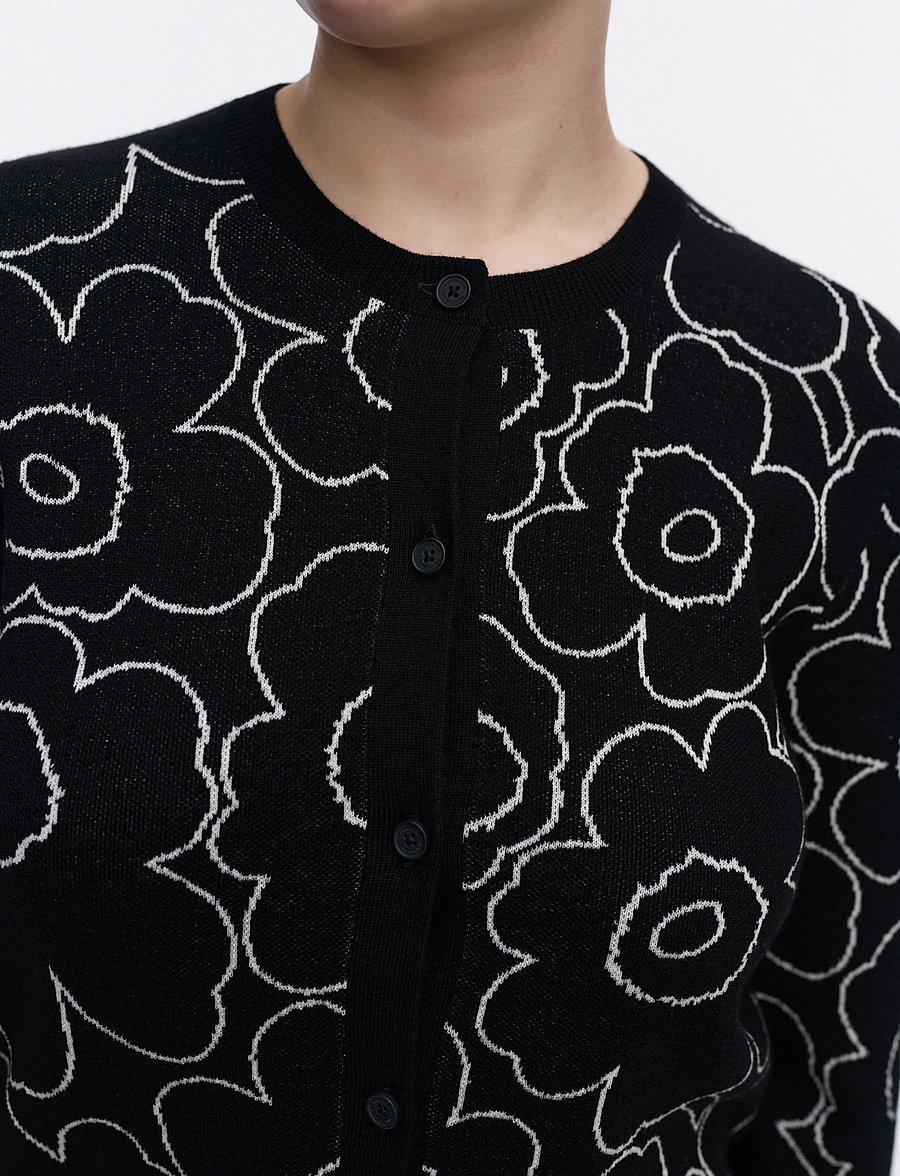 Marimekko - VILLI PIIRTO UNIKKO - strickjacken - black, off white - 3