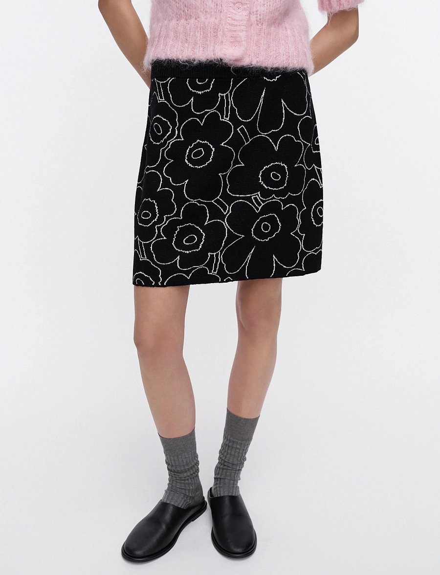 Marimekko - VAPAUS PIIRTO UNIKKO - kootud seelikud - black, off white - 3