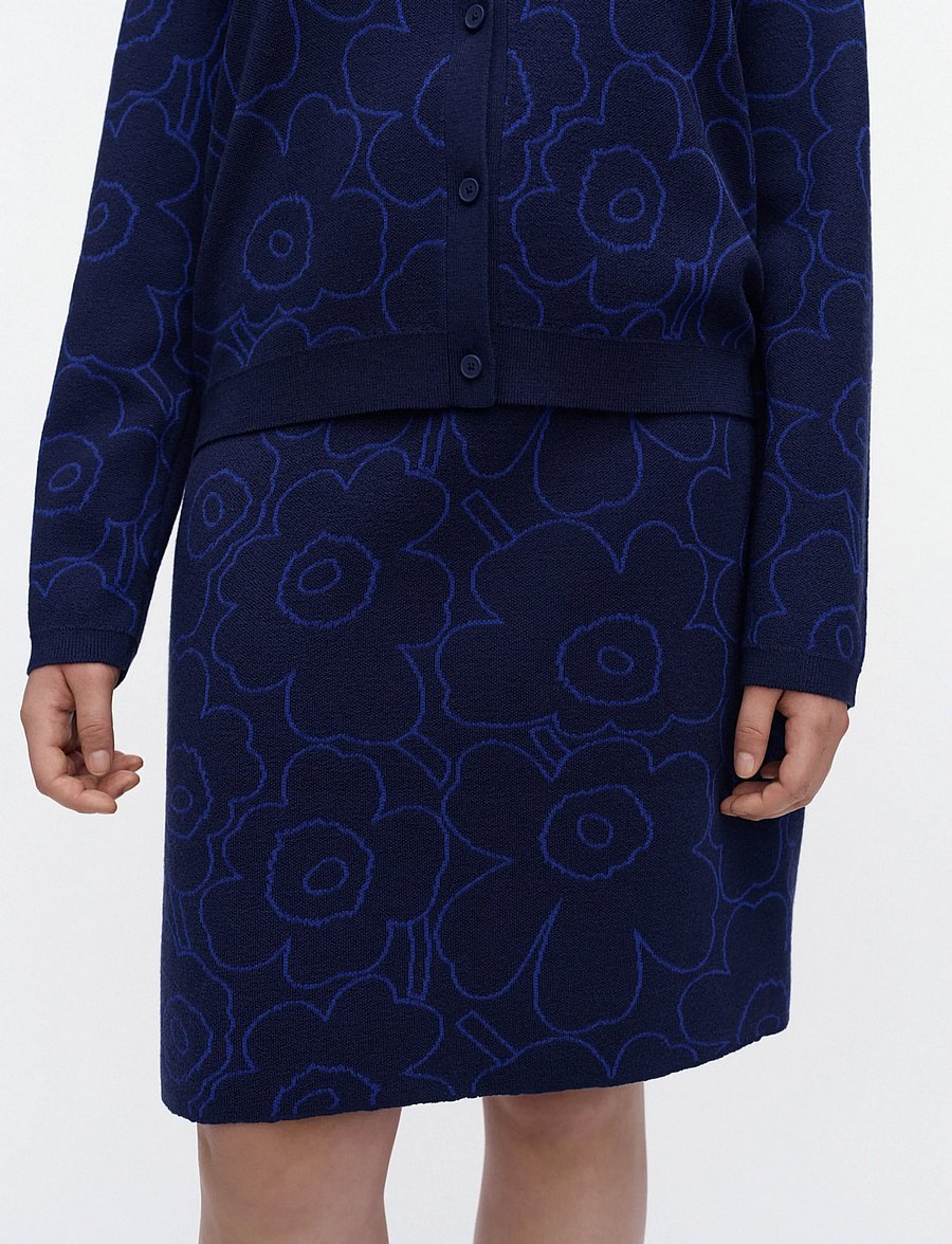 Marimekko - VAPAUS PIIRTO UNIKKO - strickröcke - dark navy, bright blue - 3