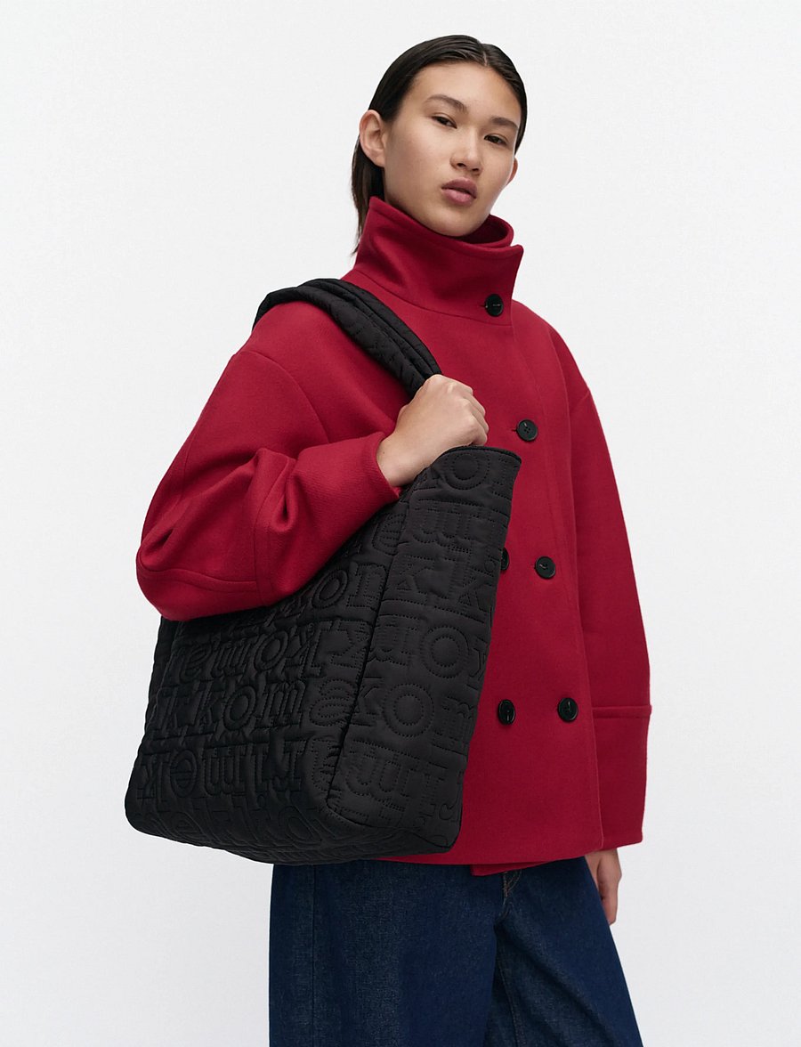 Marimekko - JOY TOTE M LOGO - kandekotid - black - 0