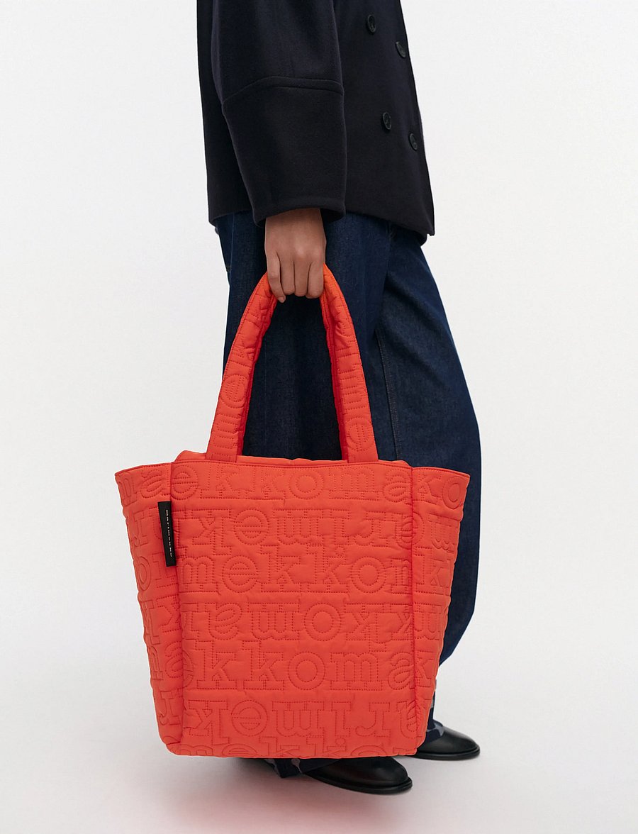 Marimekko - JOY TOTE M LOGO - tote bags - red - 0