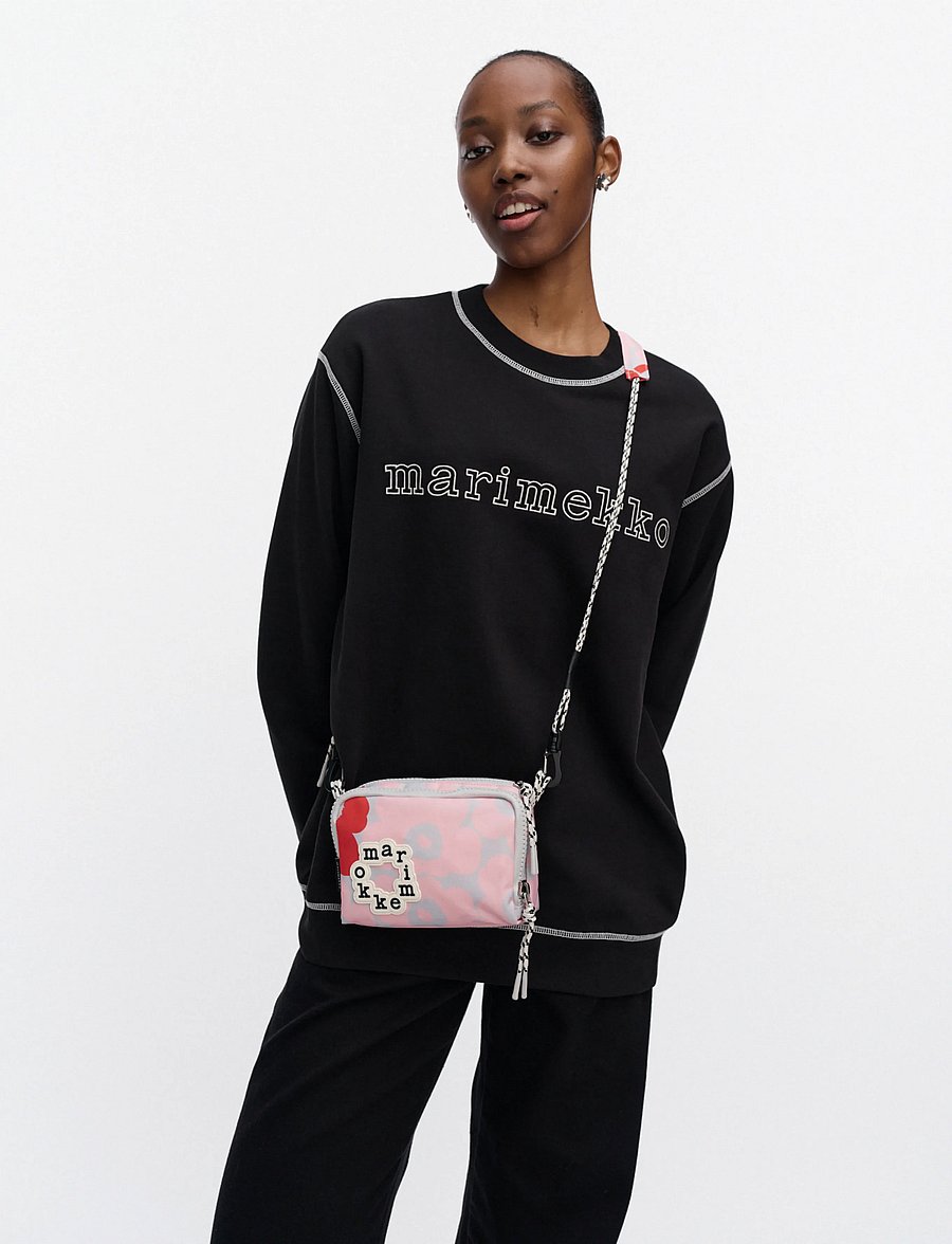 Marimekko - ILOISA MINI UNIKKO - crossbody bags - light pink, grey, red - 0