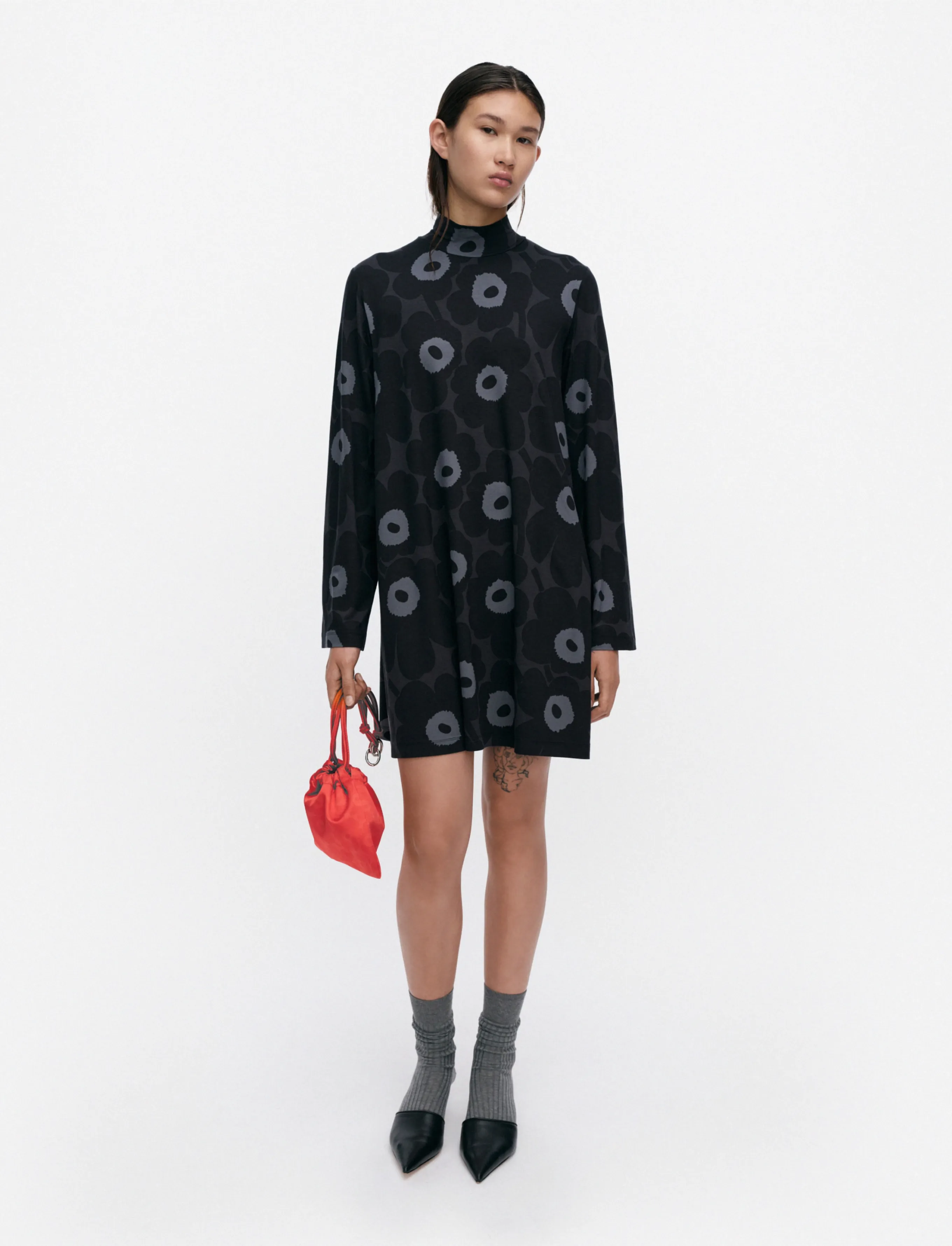 Marimekko TUSKIN UNIKKO - Kleidung - BLACK, DARK GREY, GREY / black