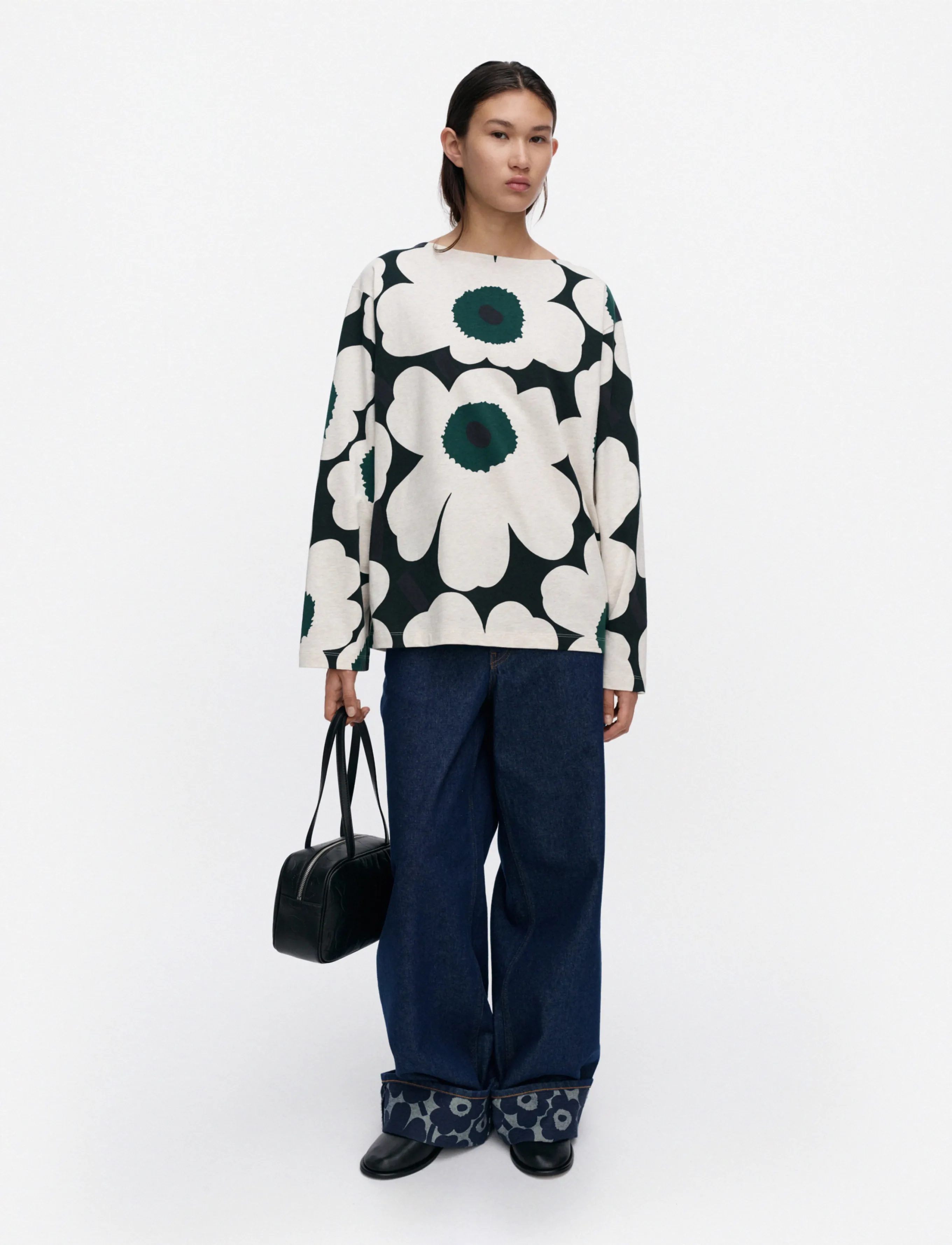 Marimekko - HULJUA UNIKKO - dark green, beige melange - 0