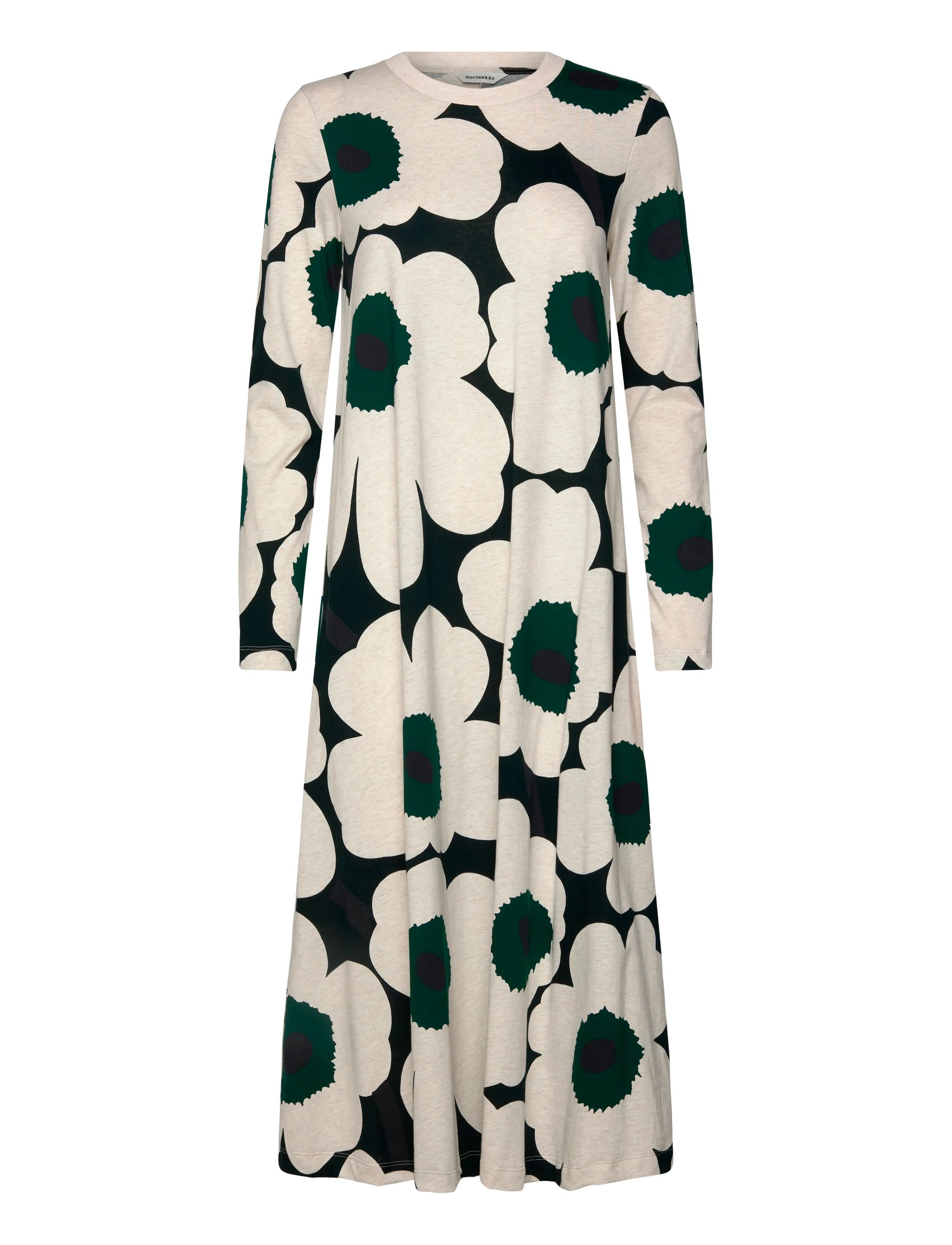 Marimekko - HUJANHAJAN UNIKKO - midikleidid - dark green, beige melange - 1