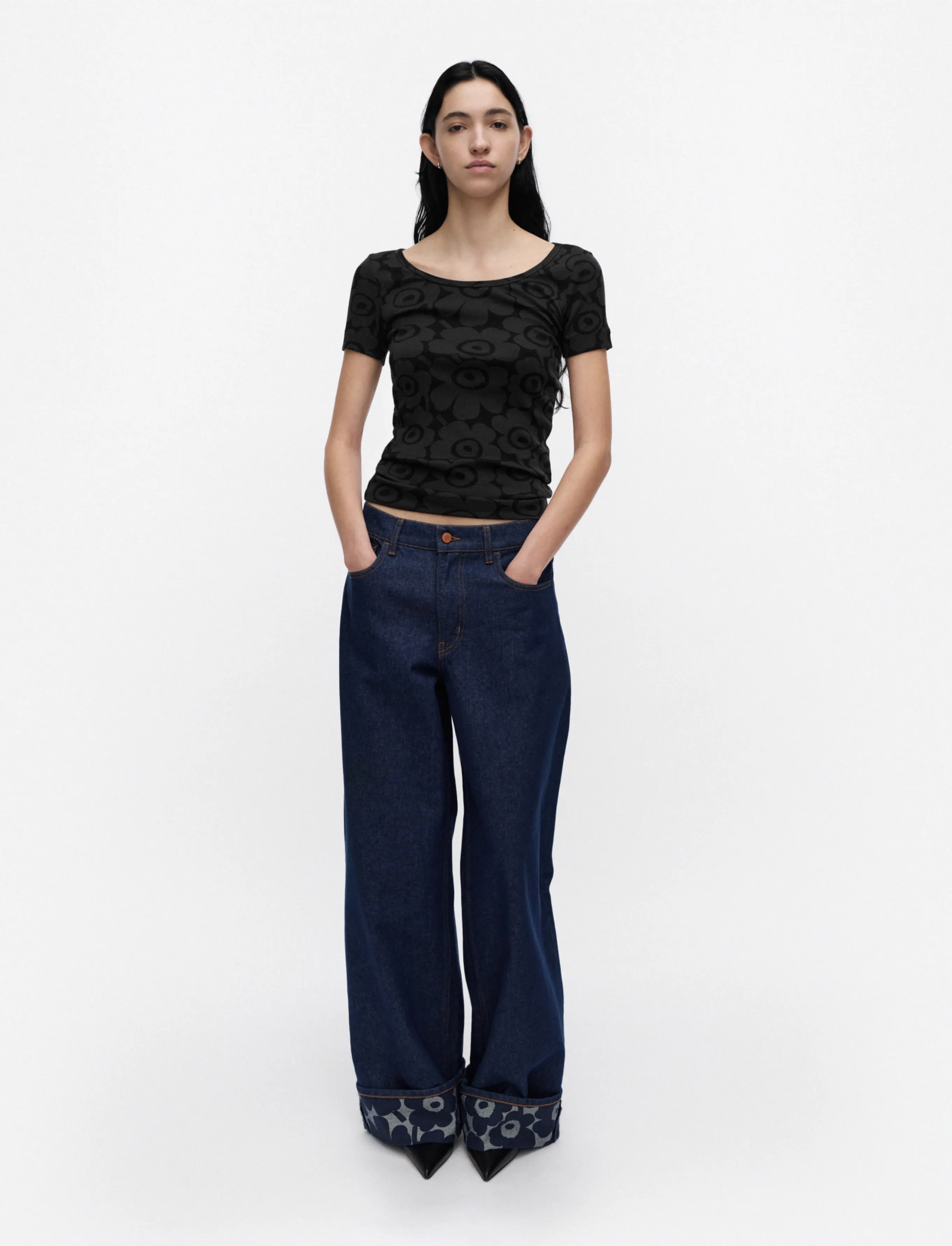 Marimekko - LIITUMA UNIKKO - t-shirts - black, dark grey - 0
