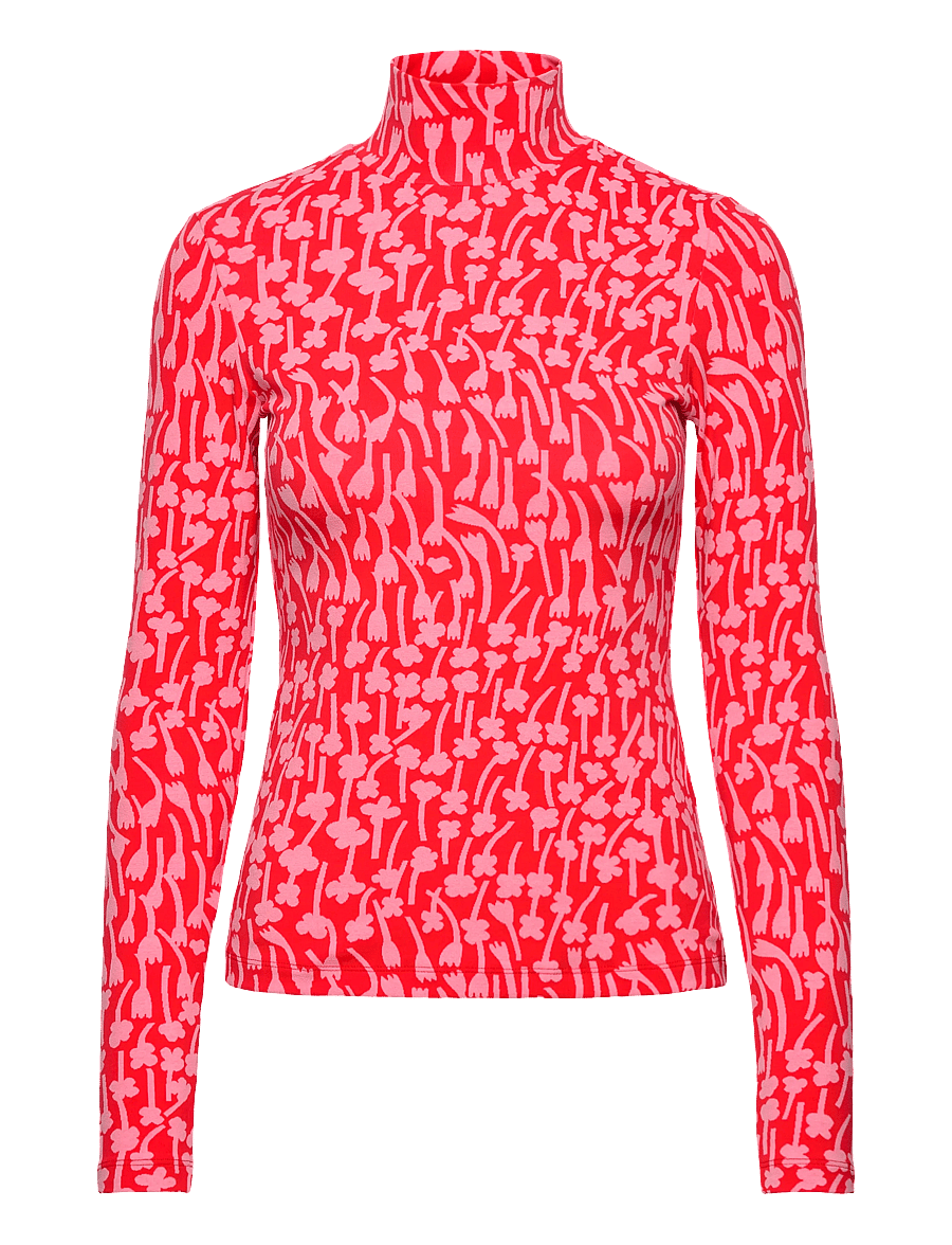 Marimekko - JÄKÄLÄ TUULAHDUS - kõrge kaelusega kudumid - red, rose - 1