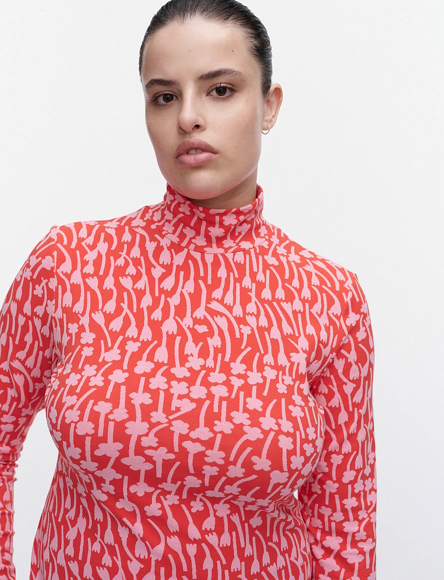 Marimekko - JÄKÄLÄ TUULAHDUS - kõrge kaelusega kudumid - red, rose - 3