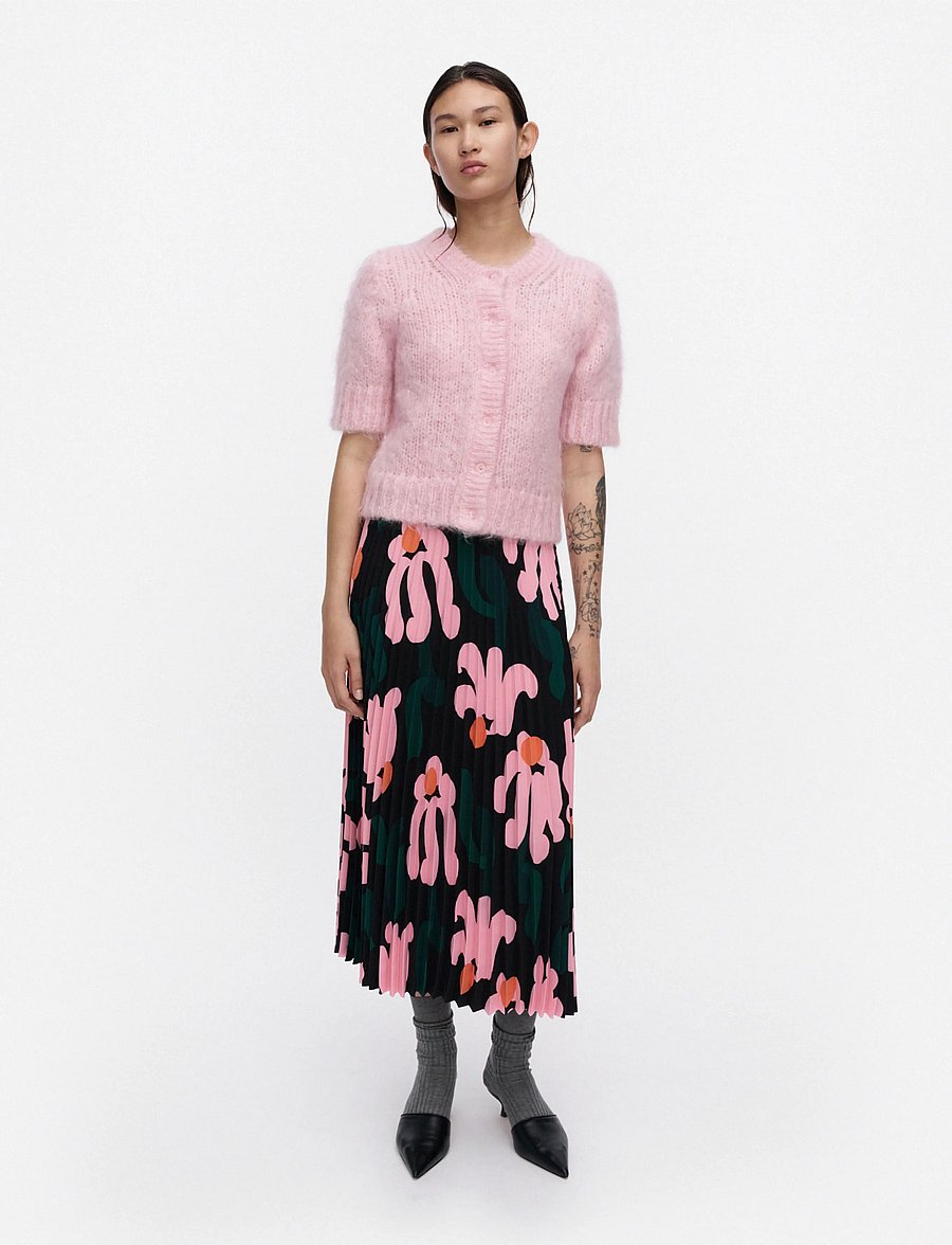 Marimekko - PII KUKKAHATTU - plisserade kjolar - black, light pink, dark green - 0