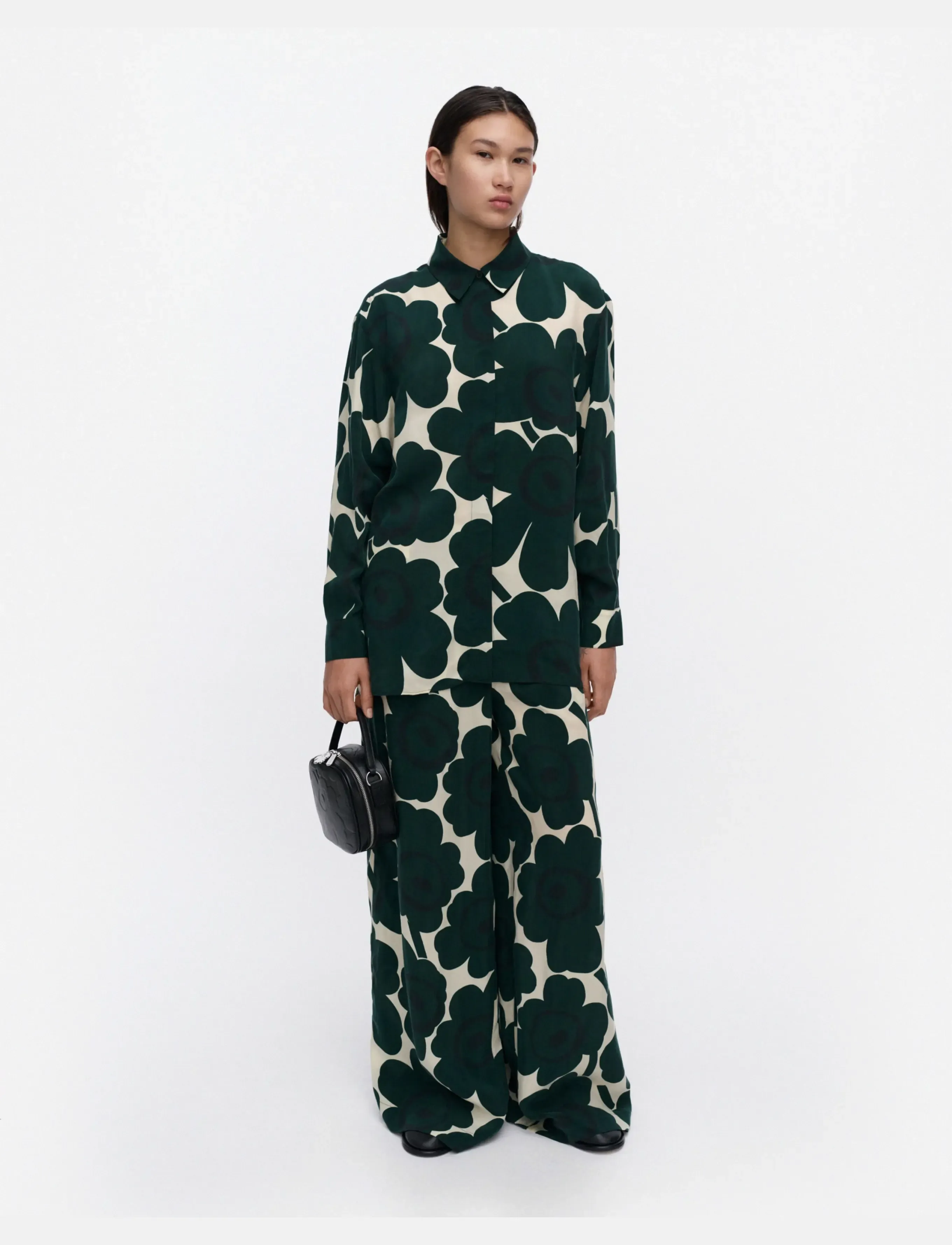 Marimekko JÄRKI UNIKKO - Hemden - DARK GREEN, LIGHT YELLOW / green