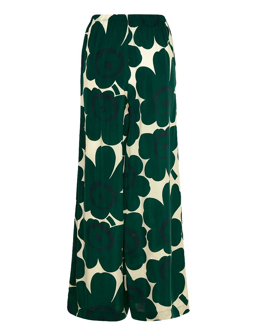 Marimekko - KAAOS UNIKKO - bukser med brede ben - dark green, light yellow - 2