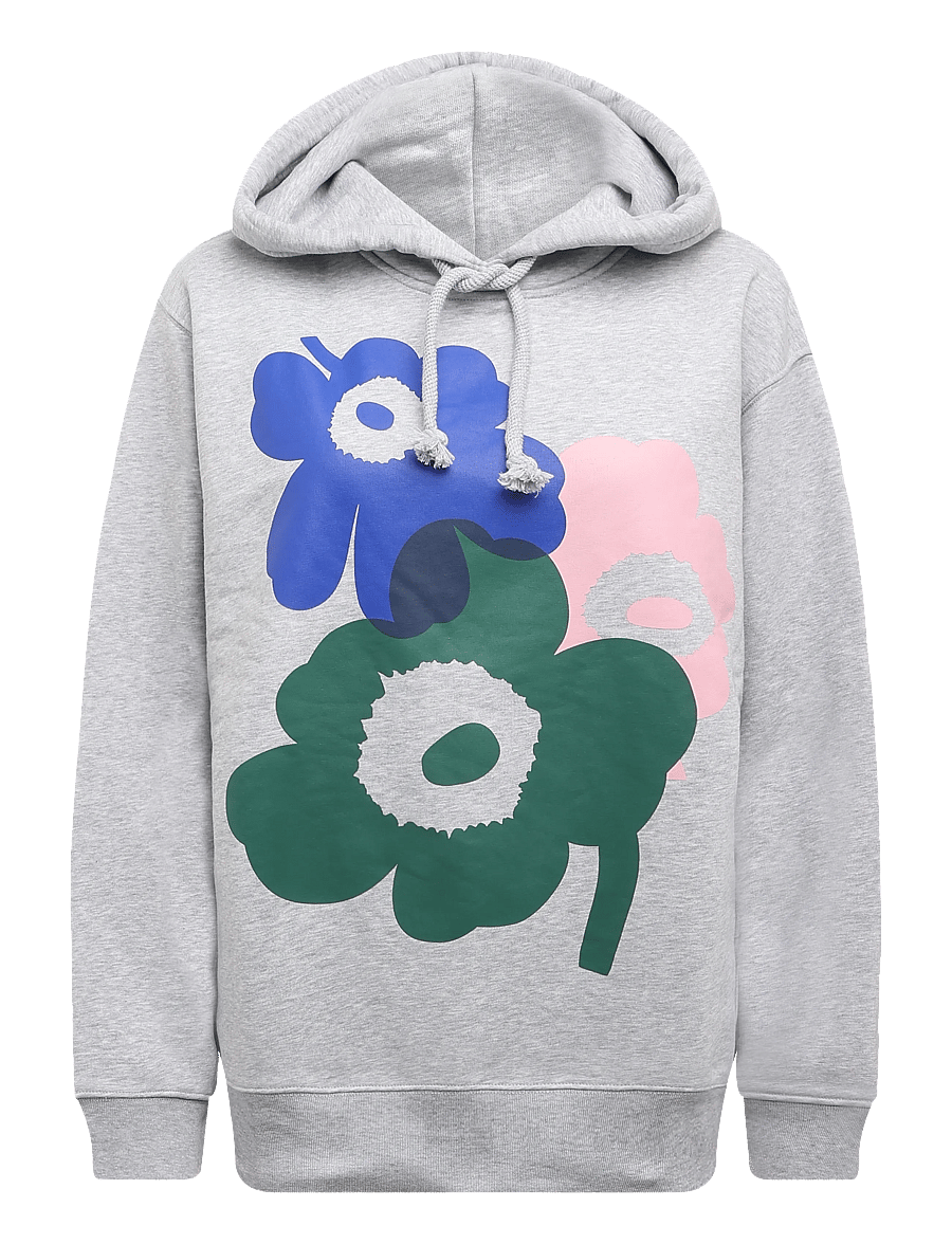 Marimekko - TEESI UNIKKO PLACEMENT - kapuzenpullover - grey mel., d. green, l. pink - 1
