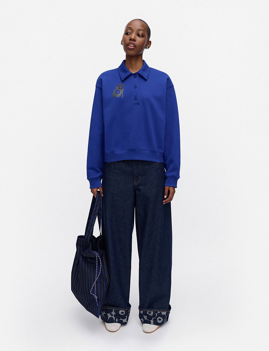 Marimekko - TOIMINTA UNIKKO PLACEMENT - sweatshirts - blue, grey - 0