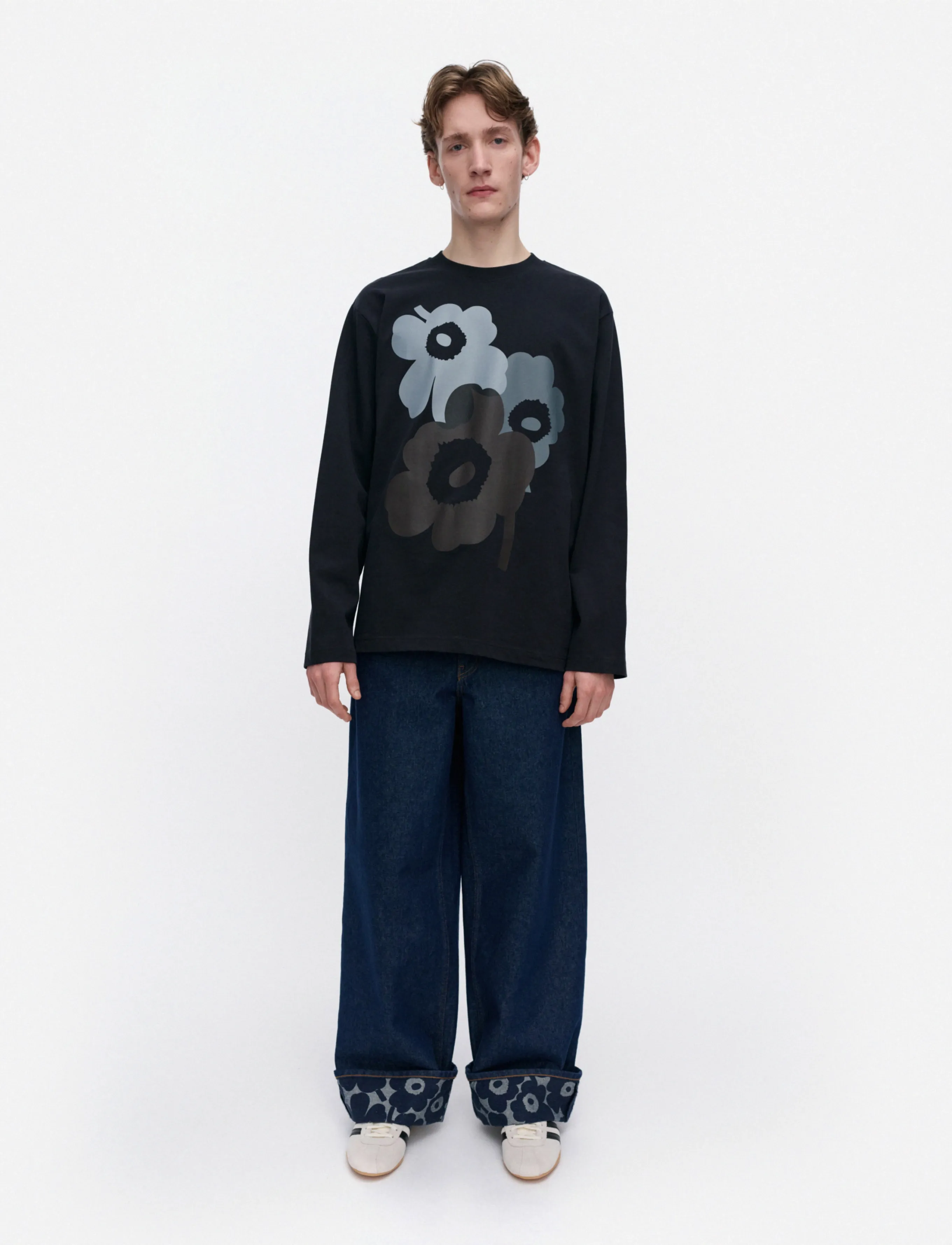 Marimekko - BIITTI UNIKKO PLACEMENT - långärmade toppar - black, grey, dark brown - 0