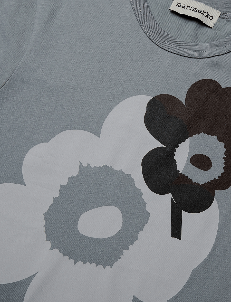 Marimekko - RAUHA UNIKKO PLACEMENT - t-shirts - grey melange, dark grey - 4