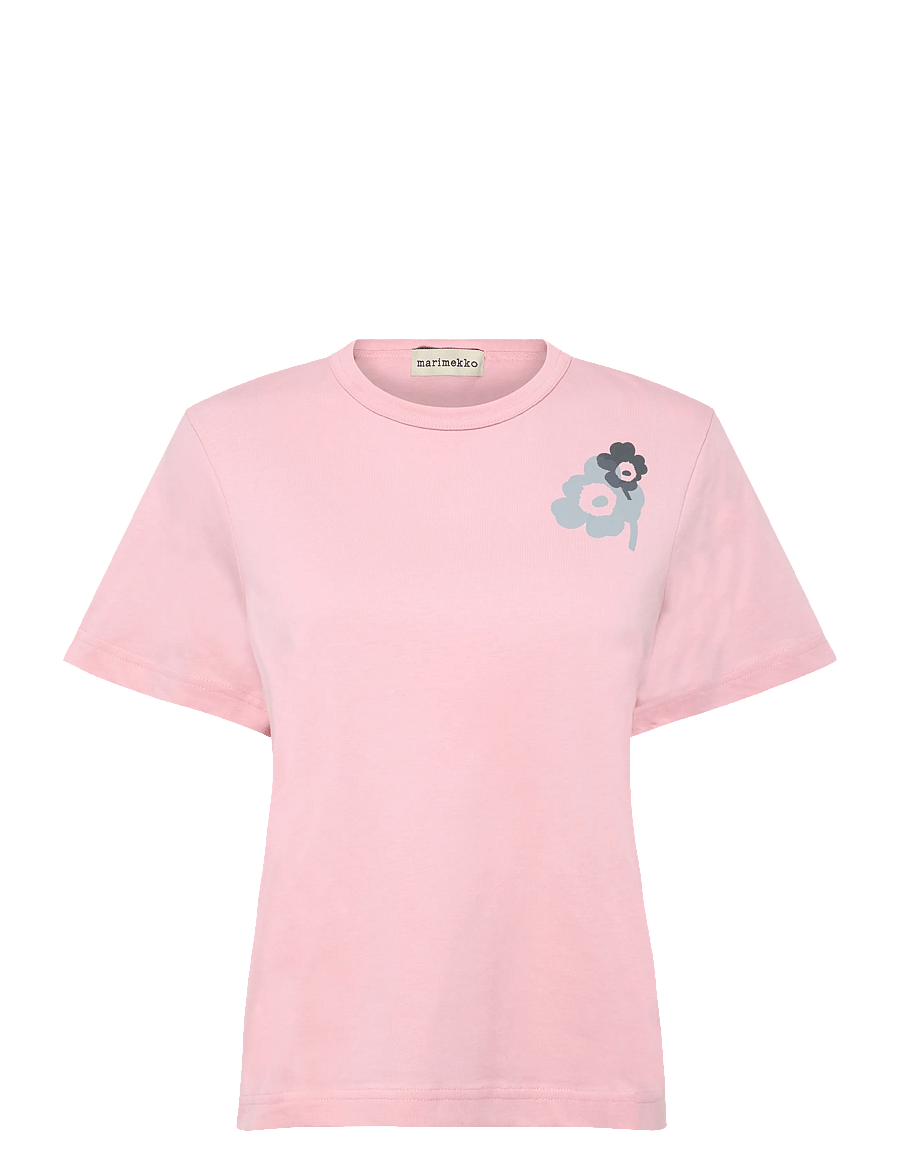 Marimekko - RAUHA UNIKKO PLACEMENT - t-shirts - light pink, grey, dark grey - 1