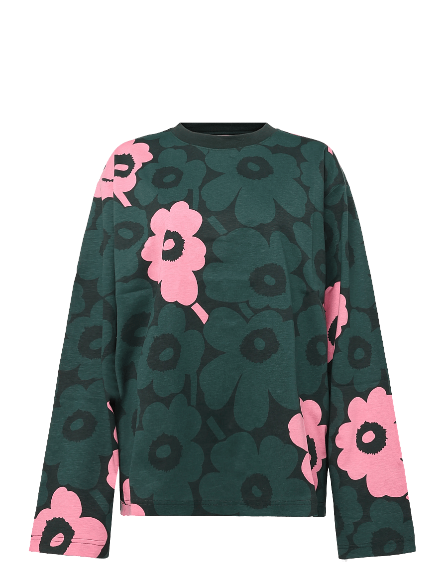Marimekko - NIPPA UNIKKO - mode trends - dark green, light pink - 1