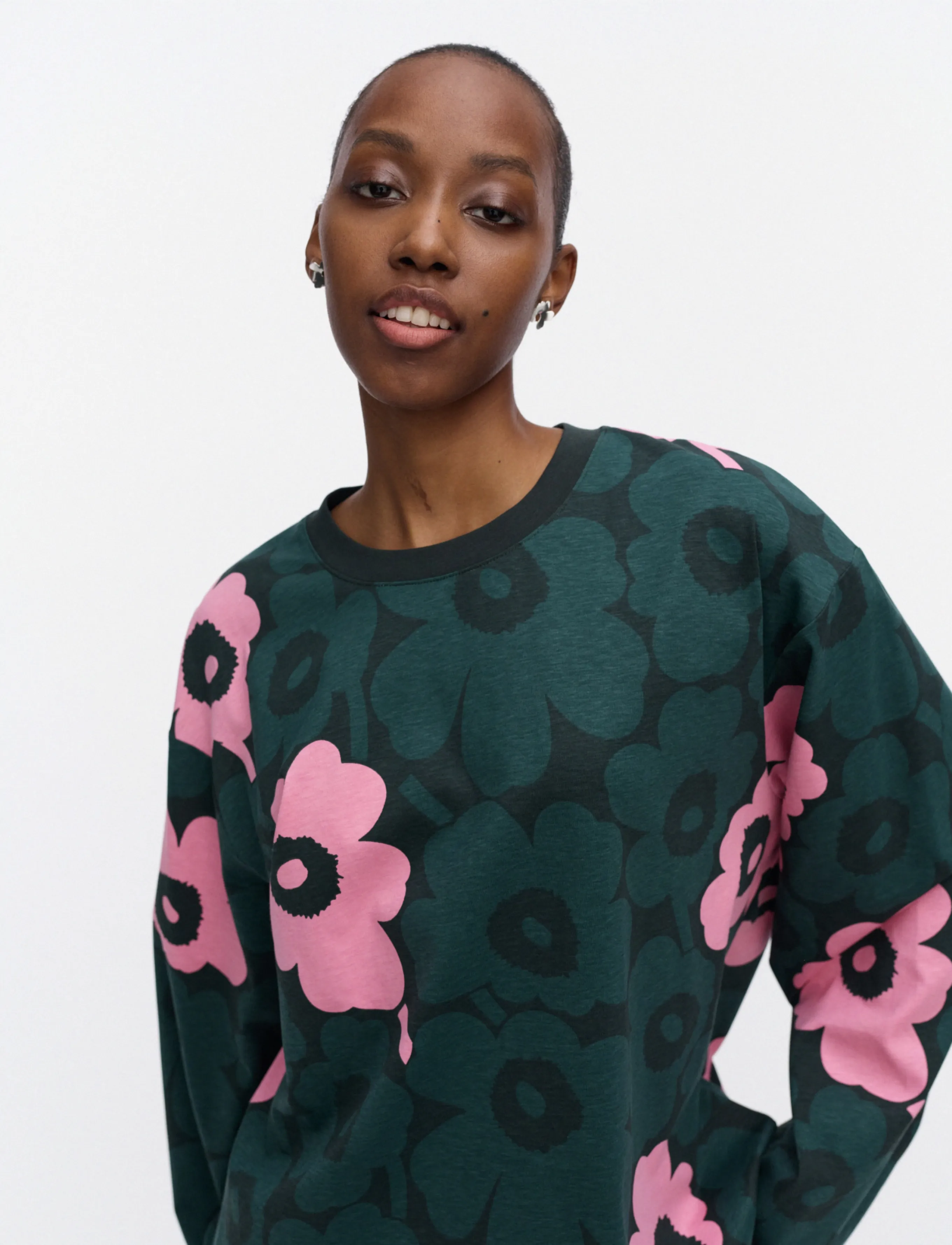 Marimekko - NIPPA UNIKKO - sweatshirts - dark green, light pink - 3
