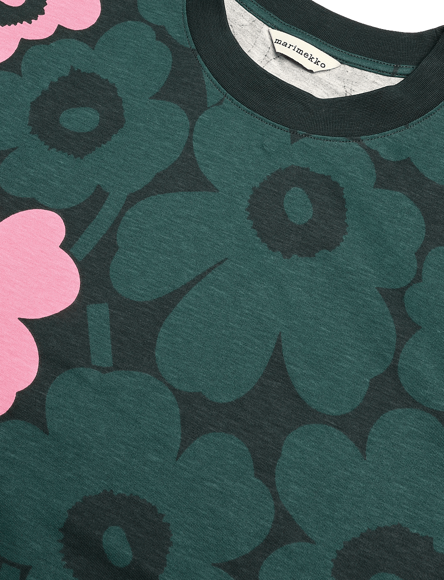 Marimekko - NIPPA UNIKKO - mode trends - dark green, light pink - 5