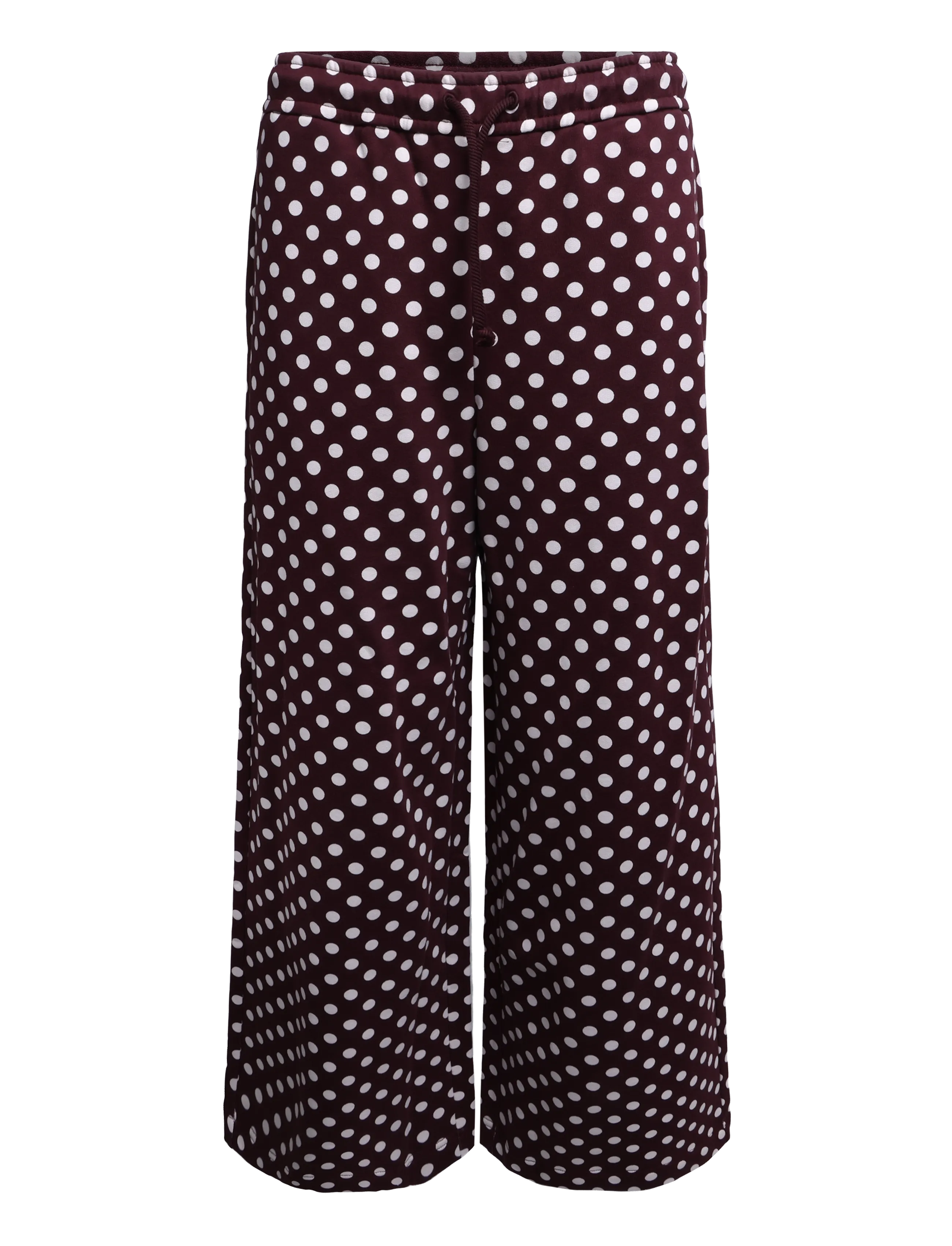 Marimekko - NATURAALI PALLO - wide leg trousers - wine red, off white - 1