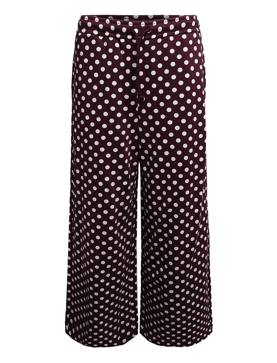 Marimekko - NATURAALI PALLO - bukser med brede ben - wine red, off white - 1