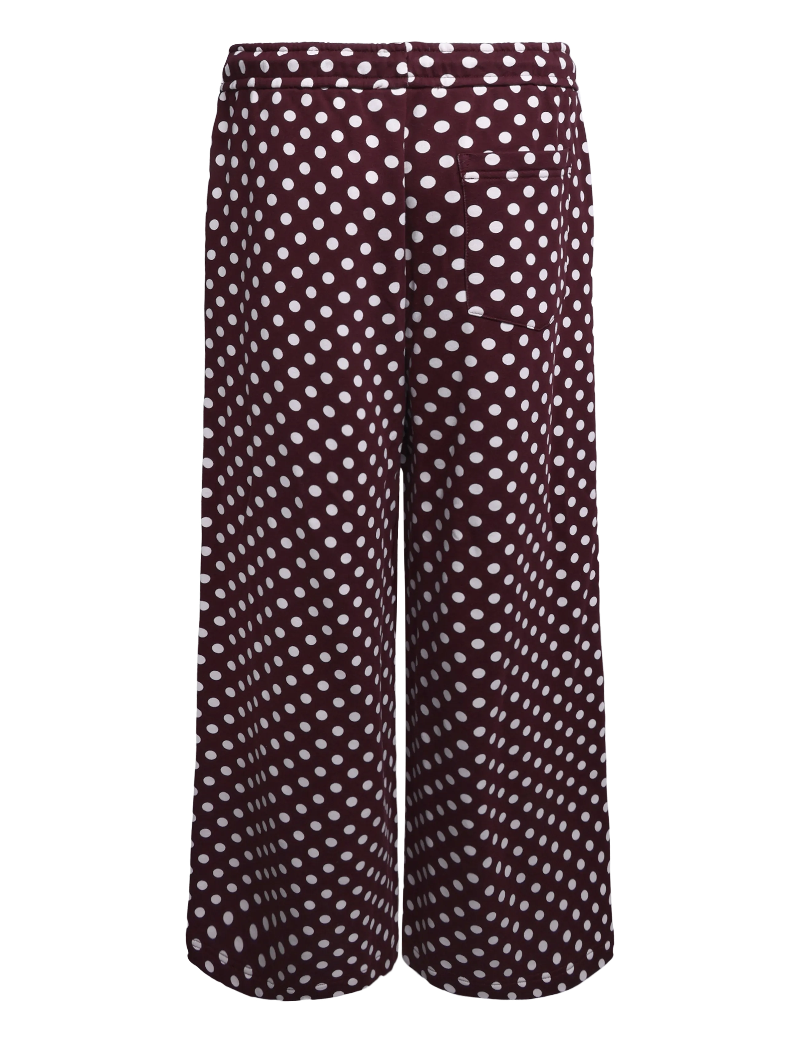 Marimekko - NATURAALI PALLO - wide leg trousers - wine red, off white - 2