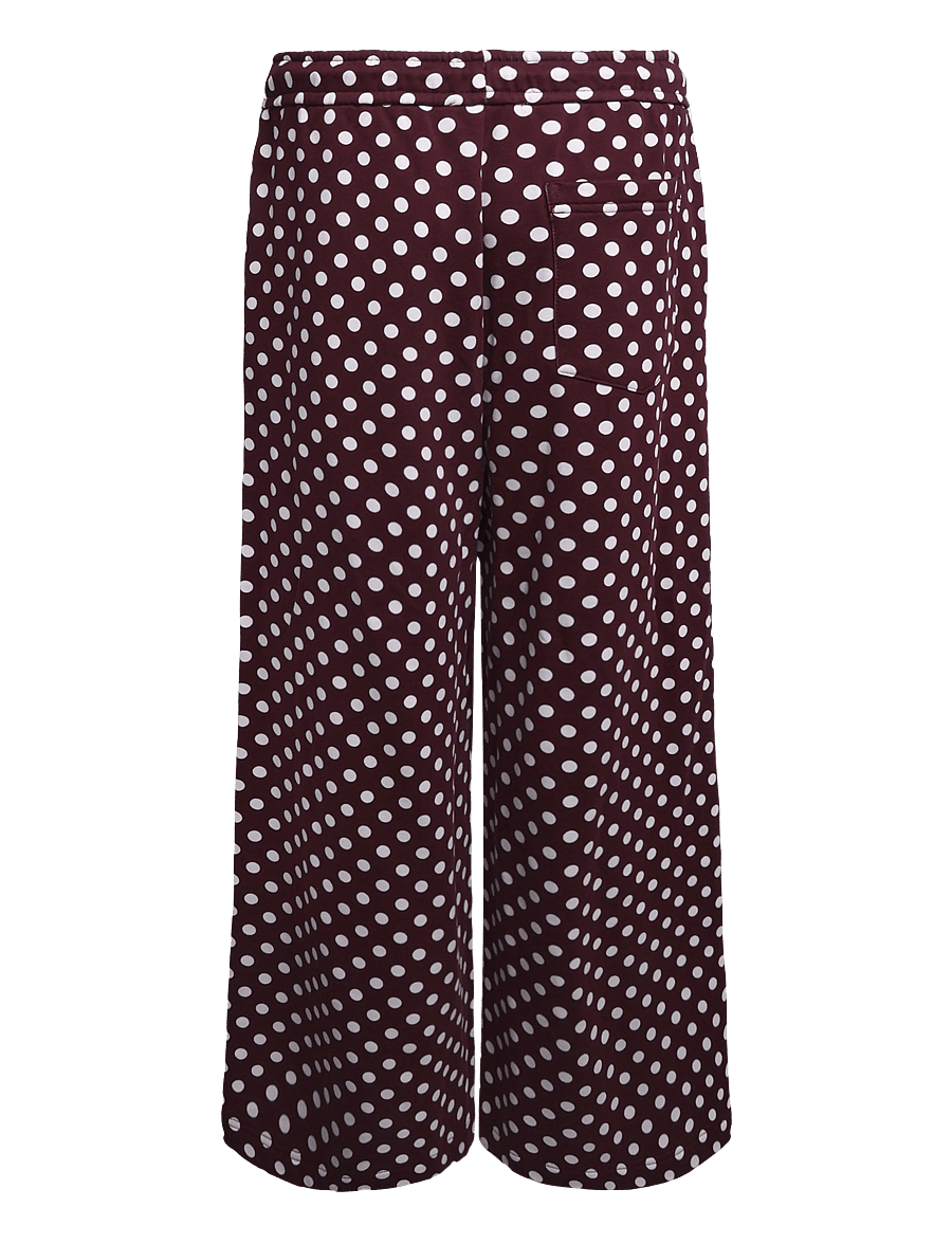 Marimekko - NATURAALI PALLO - bukser med brede ben - wine red, off white - 2