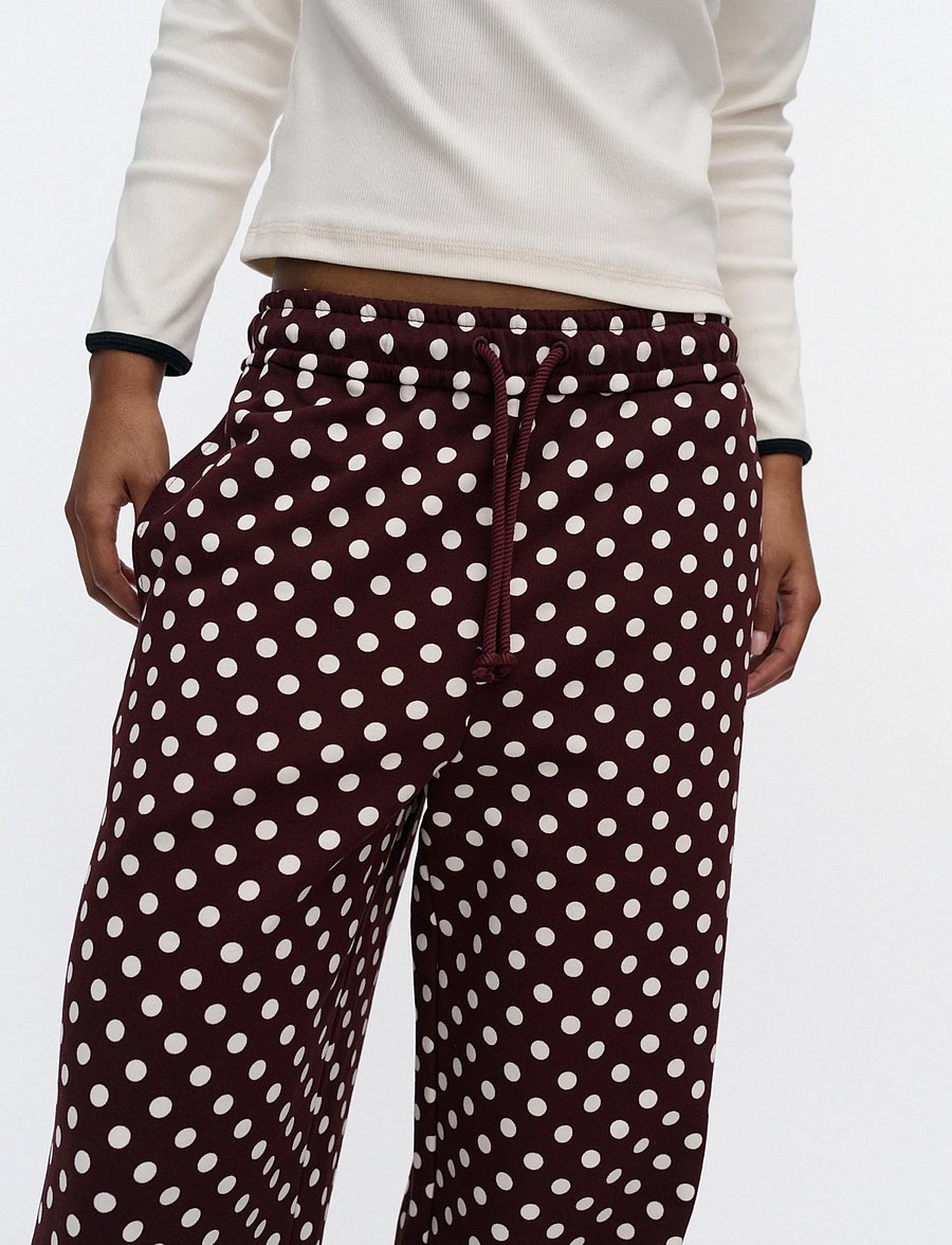 Marimekko - NATURAALI PALLO - bukser med brede ben - wine red, off white - 3