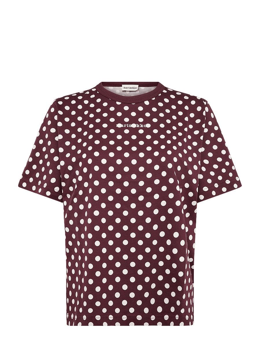 Marimekko - ERNA PALLO - t-shirts - wine red, off white - 1