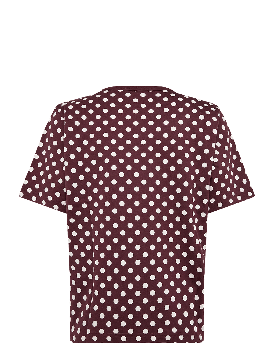 Marimekko - ERNA PALLO - t-shirts - wine red, off white - 2