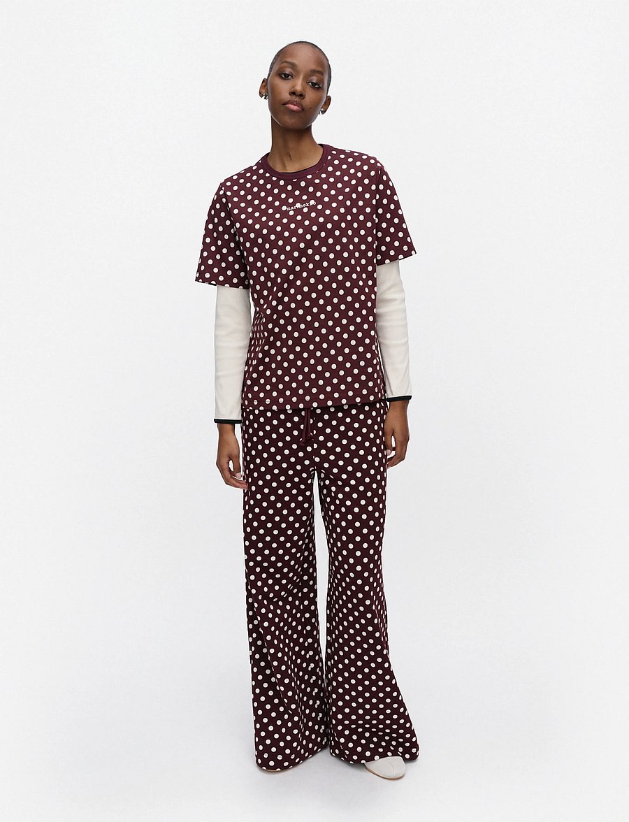 Marimekko - ERNA PALLO - t-shirts - wine red, off white - 0