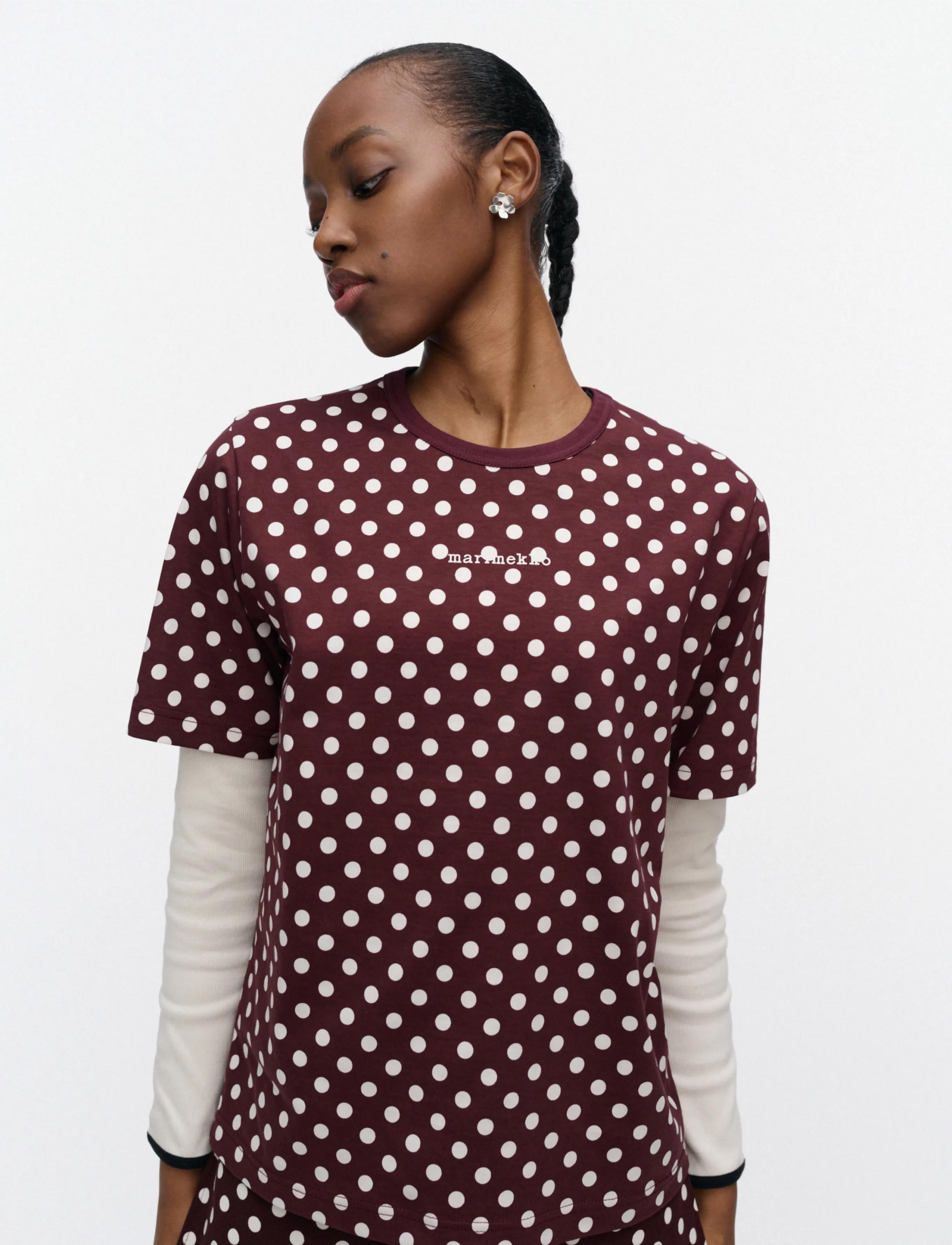 Marimekko - ERNA PALLO - wine red, off white - 3