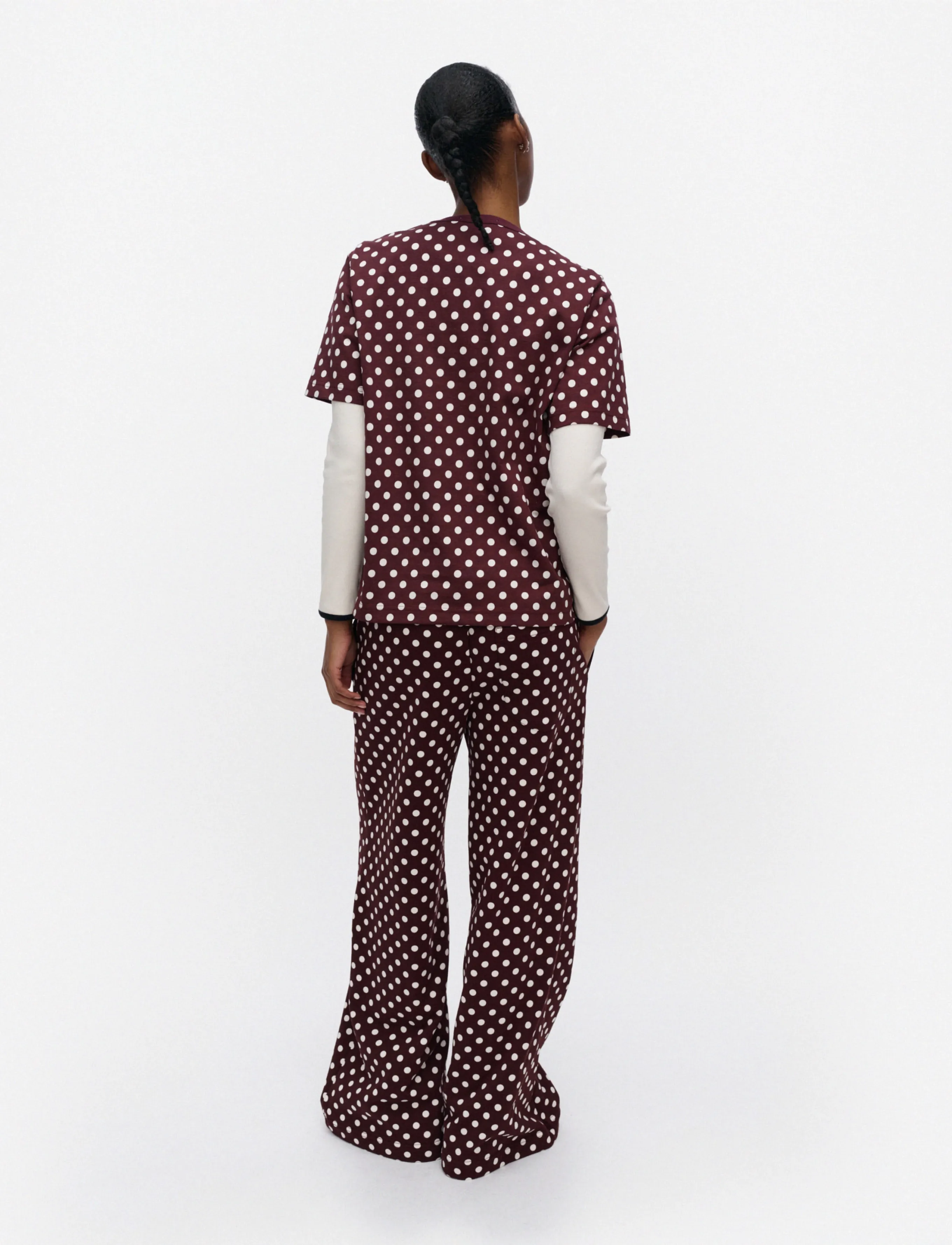 Marimekko - ERNA PALLO - wine red, off white - 4