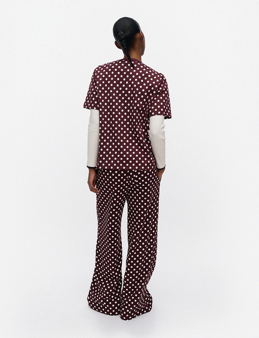 Marimekko - ERNA PALLO - t-shirts - wine red, off white - 4