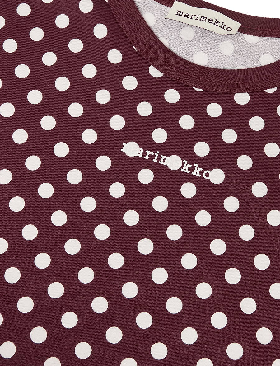Marimekko - ERNA PALLO - t-shirts - wine red, off white - 5