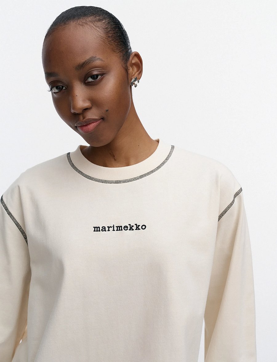 Marimekko - BENKKU LOGO PLACEMENT - långärmade toppar - off white, black - 3