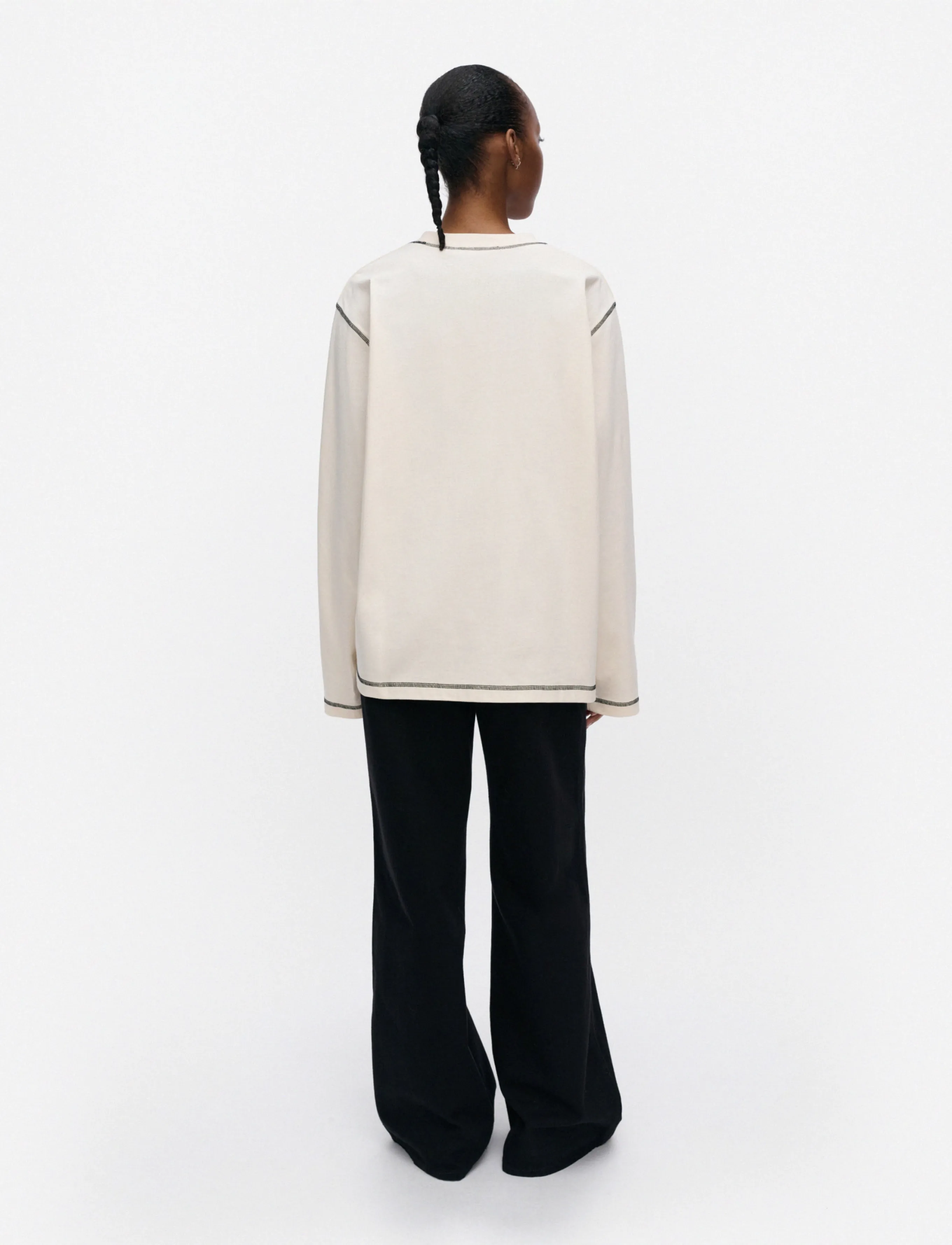 Marimekko - BENKKU LOGO PLACEMENT - långärmade toppar - off white, black - 4