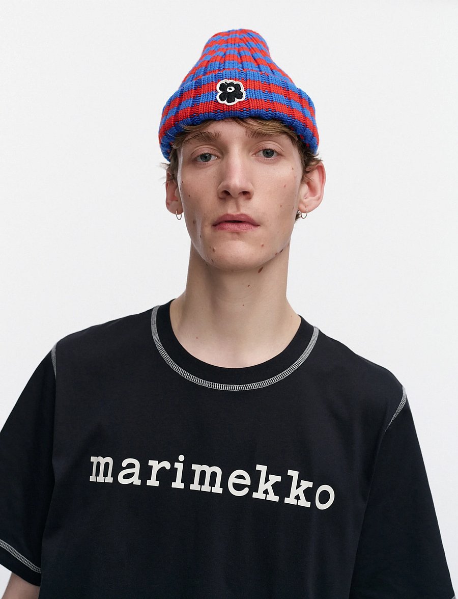 Marimekko - IMPROVISAATIO TASARAITA - mützen - red, blue - 0