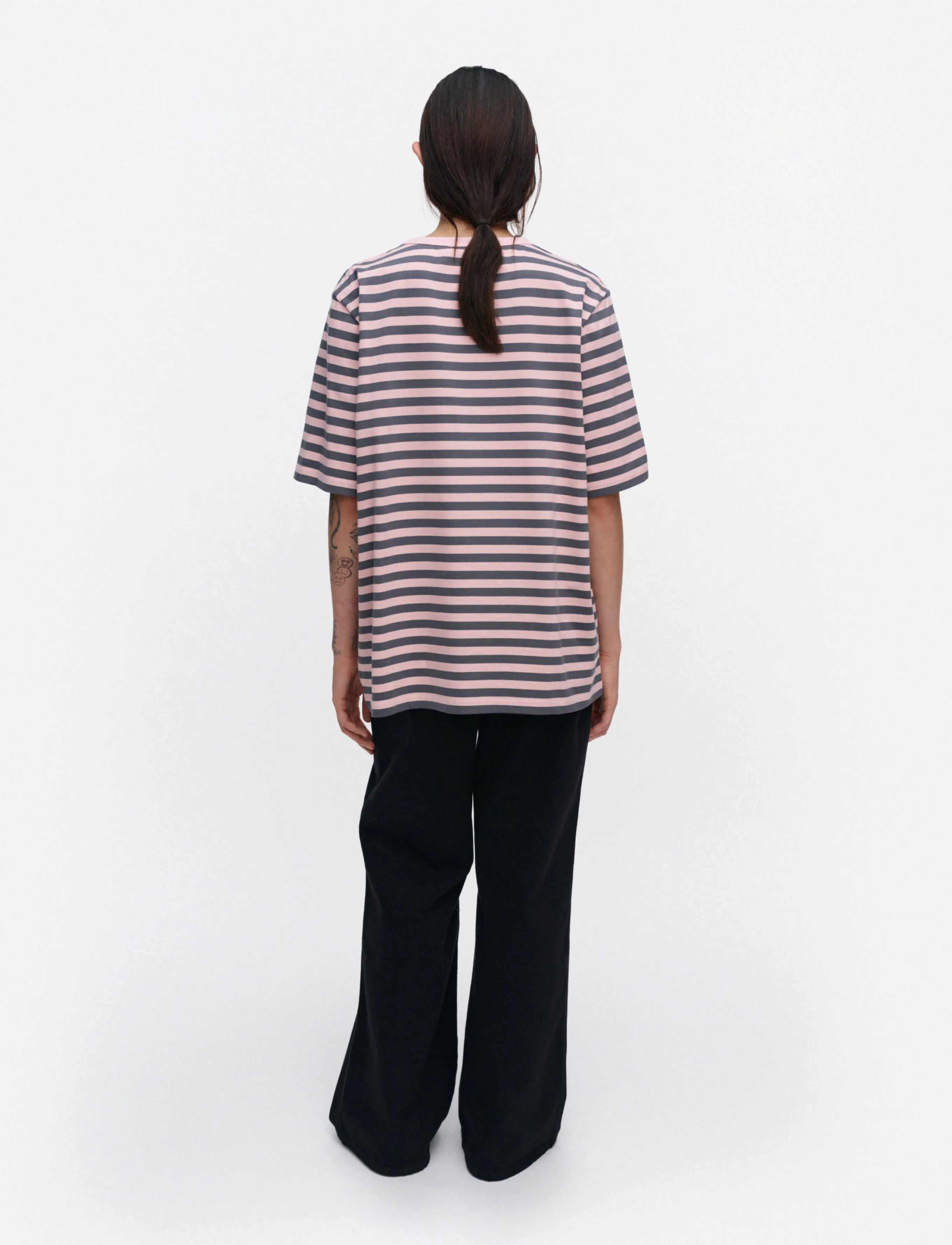 Marimekko - TASARAITA UNISEX UNIKKO SS - light pink, dark grey - 4