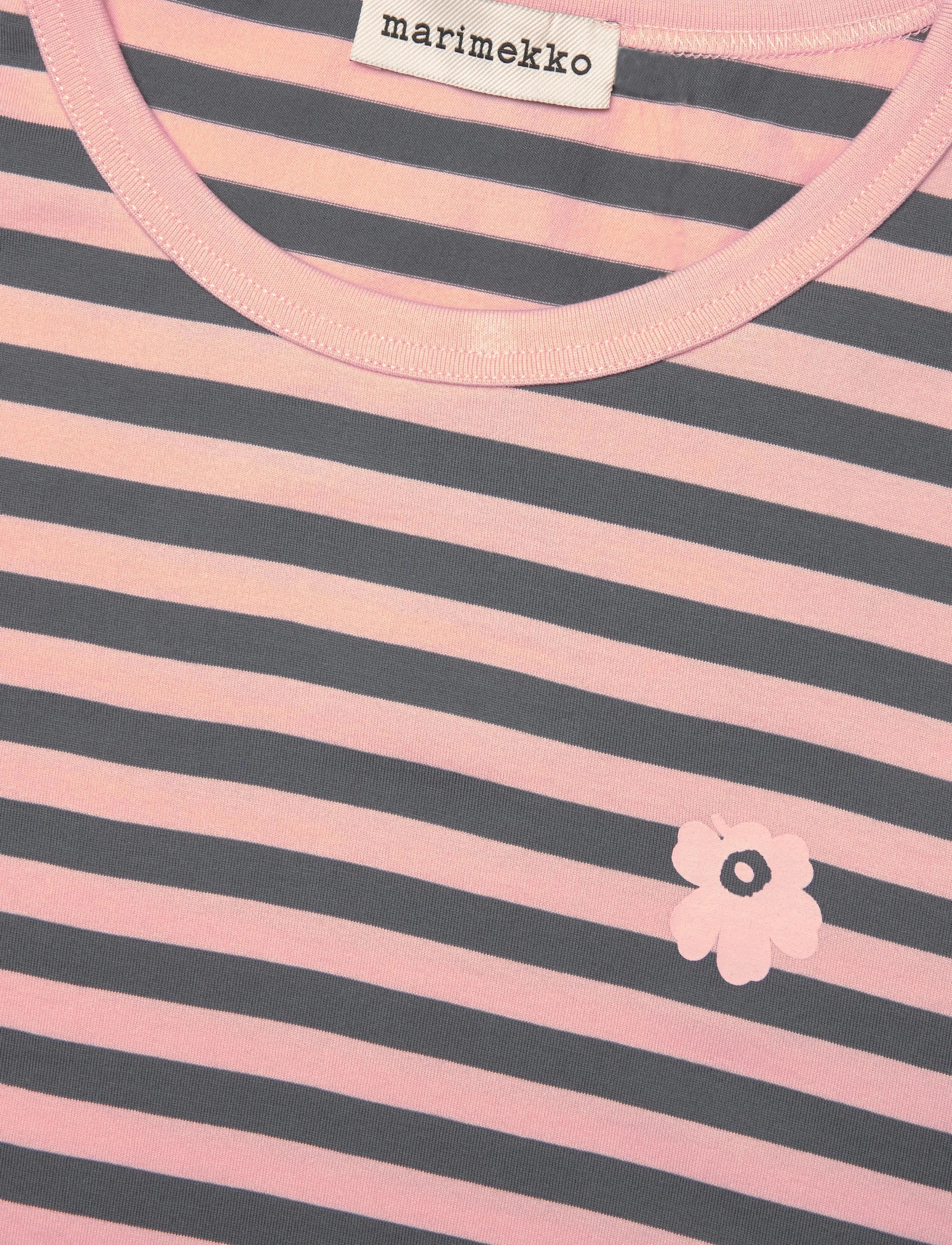 Marimekko - TASARAITA UNISEX UNIKKO SS - light pink, dark grey - 5