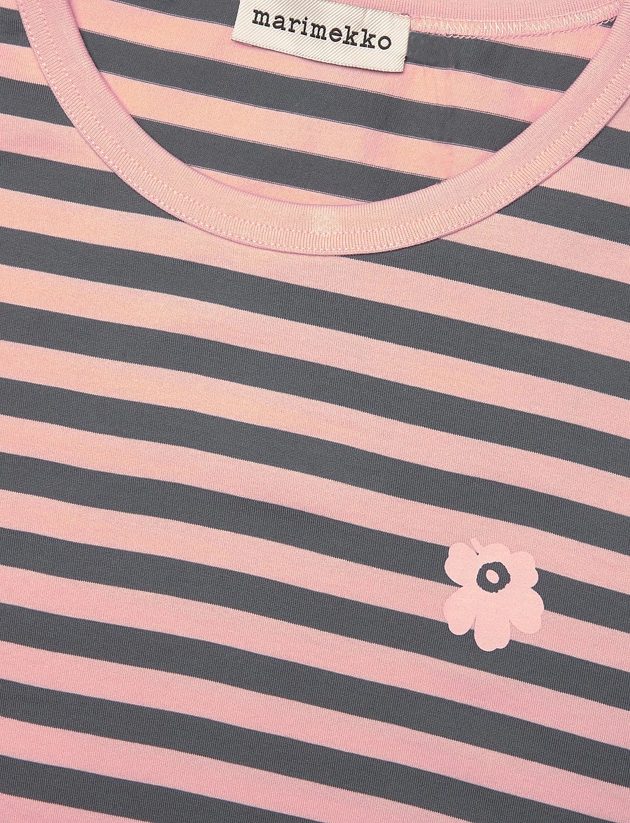 Marimekko - TASARAITA UNISEX UNIKKO SS - t-shirts - light pink, dark grey - 5