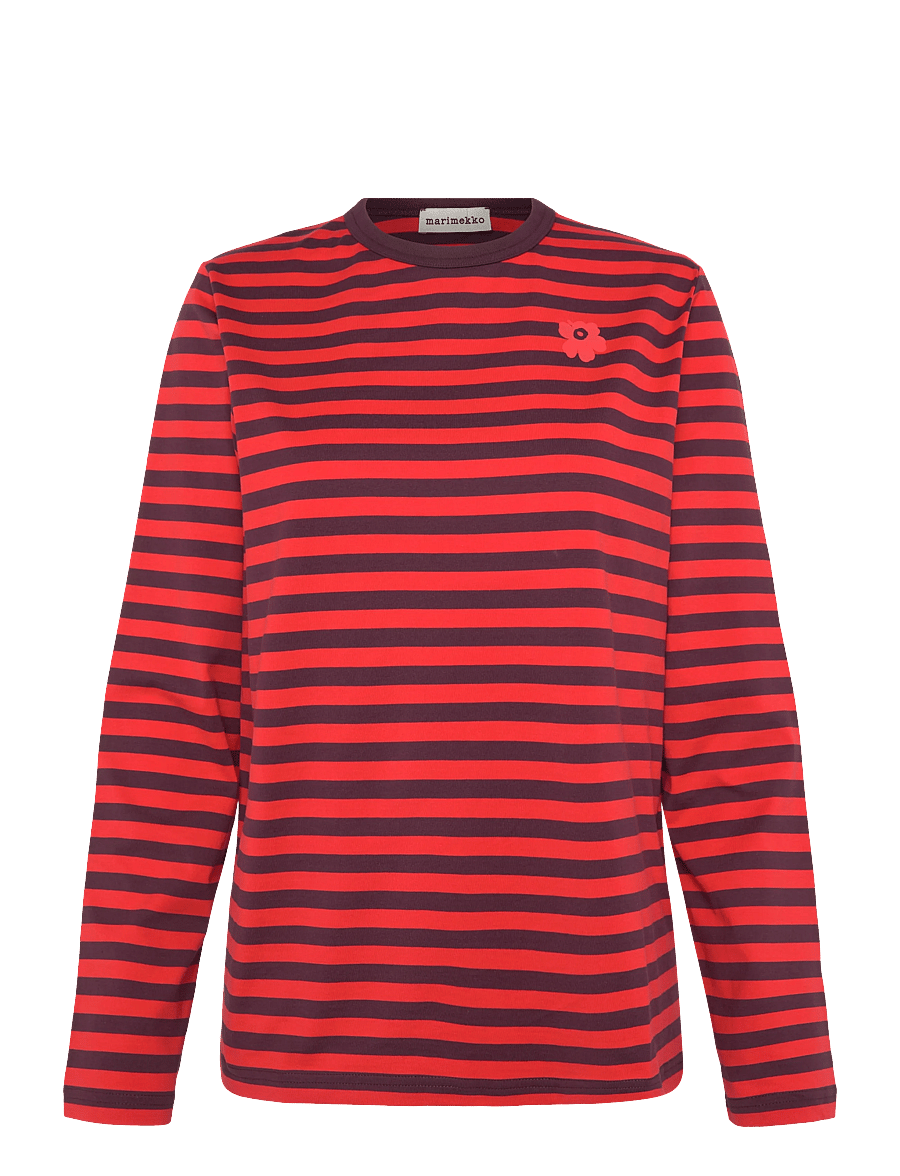 Marimekko - TASARAITA UNIKKO LS - long-sleeved tops - wine red, red - 1