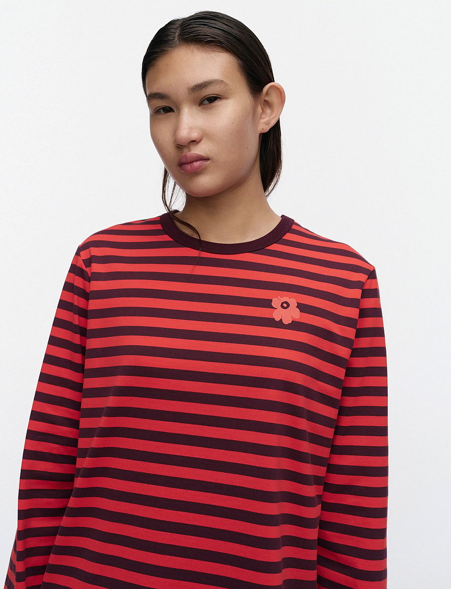 Marimekko - TASARAITA UNIKKO LS - long-sleeved tops - wine red, red - 3