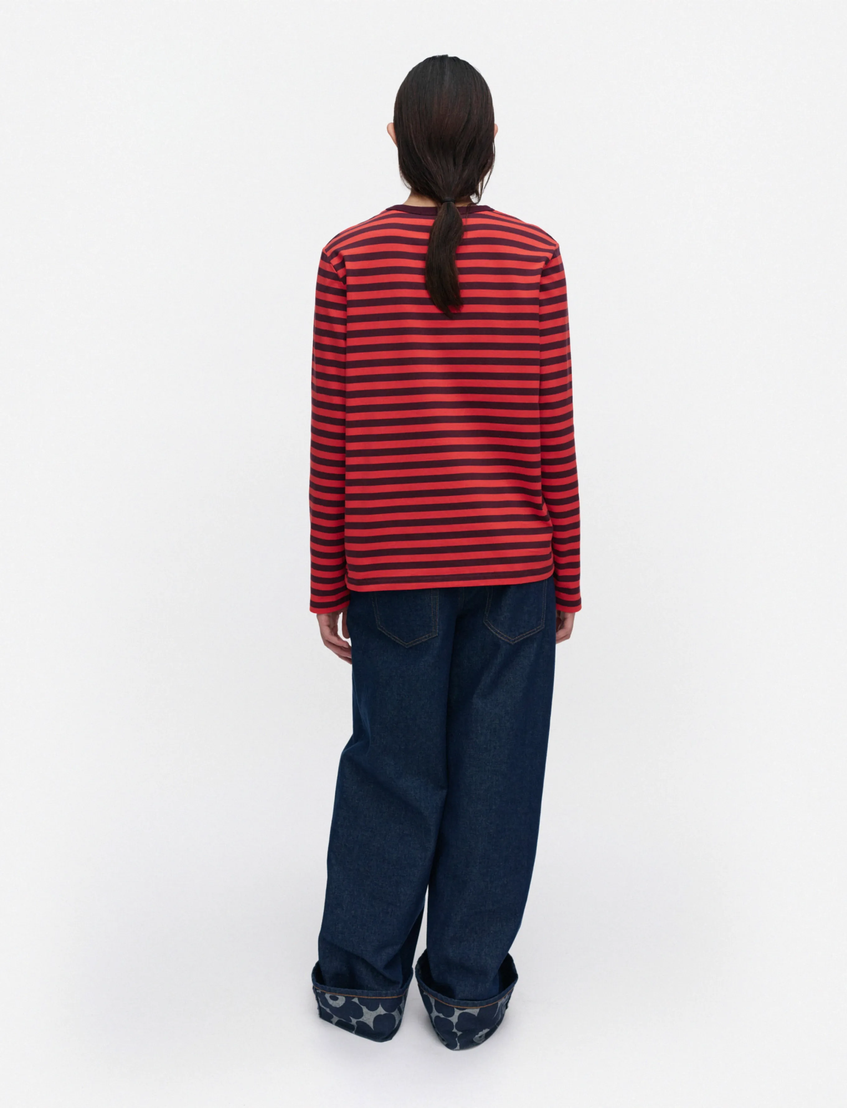 Marimekko - TASARAITA UNIKKO LS - wine red, red - 4